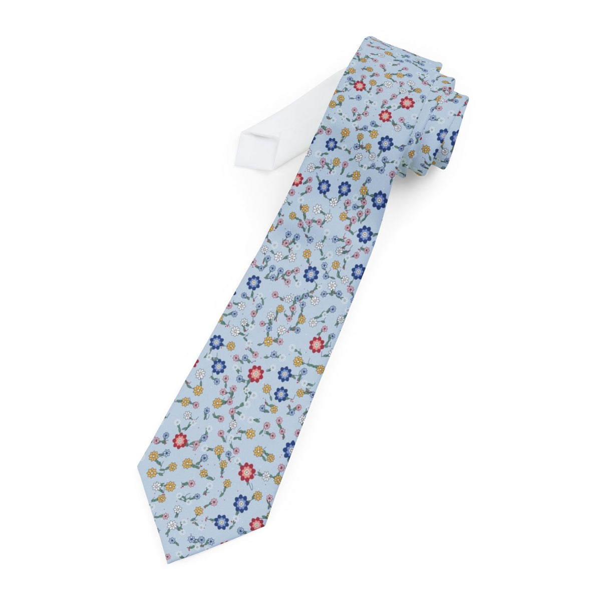 Ahlefeldt Satin Edition - Sky Blue & Red Chintz Floral Tie