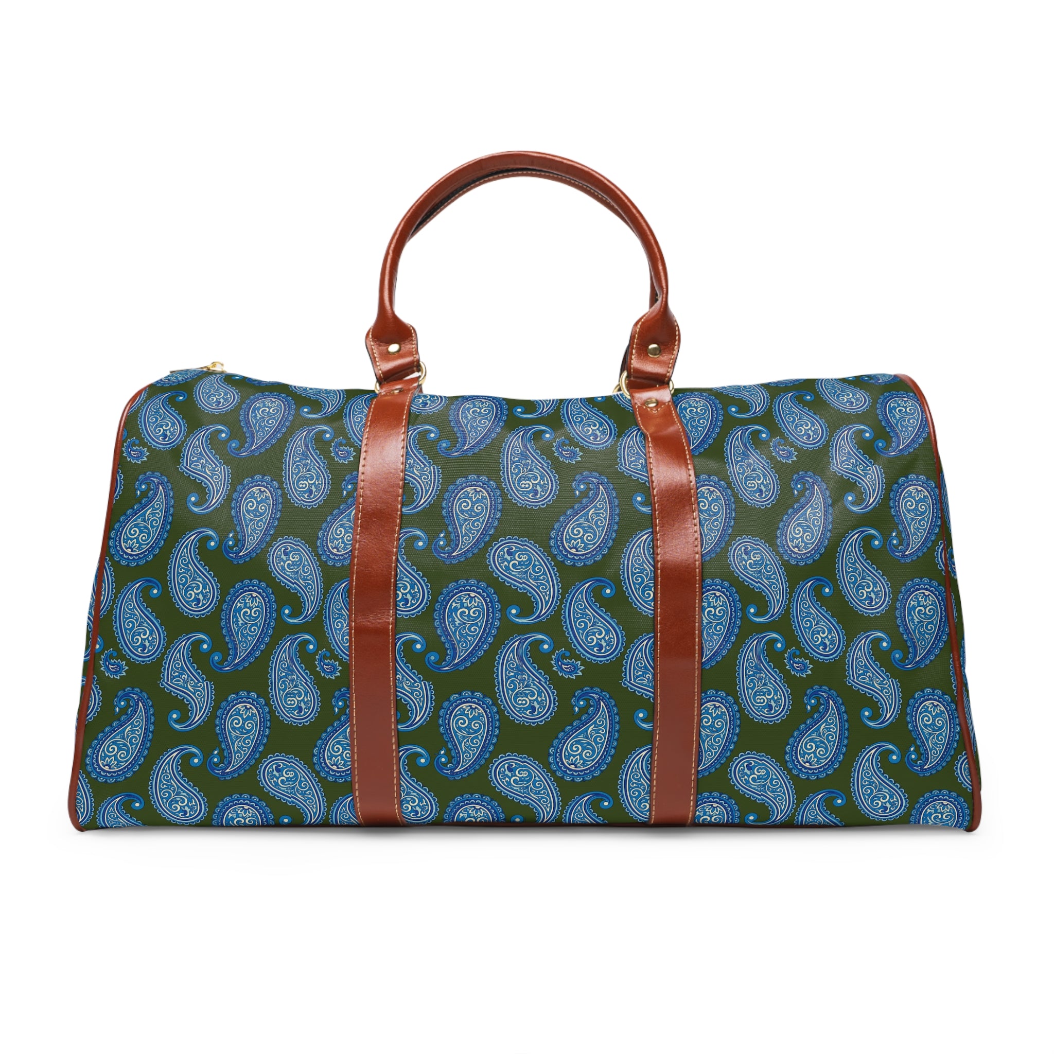 Sorano - Blue Paisley on Olive Travel Bag