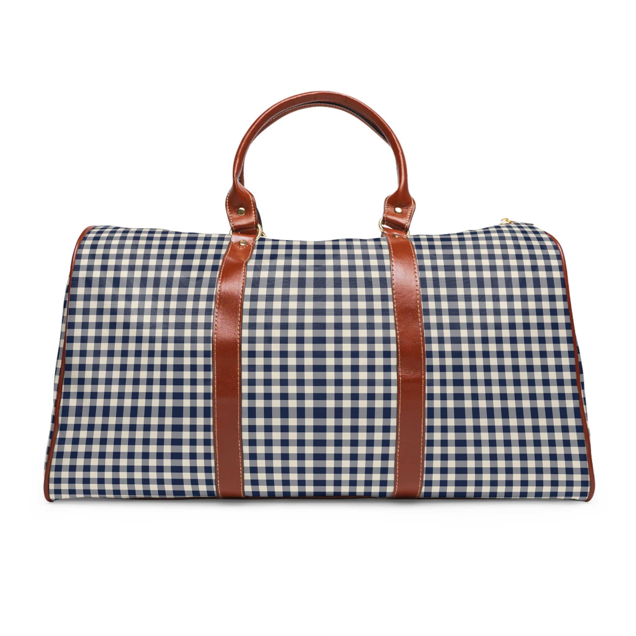 Ilonse - Cream Navy Gingham Travel Bag