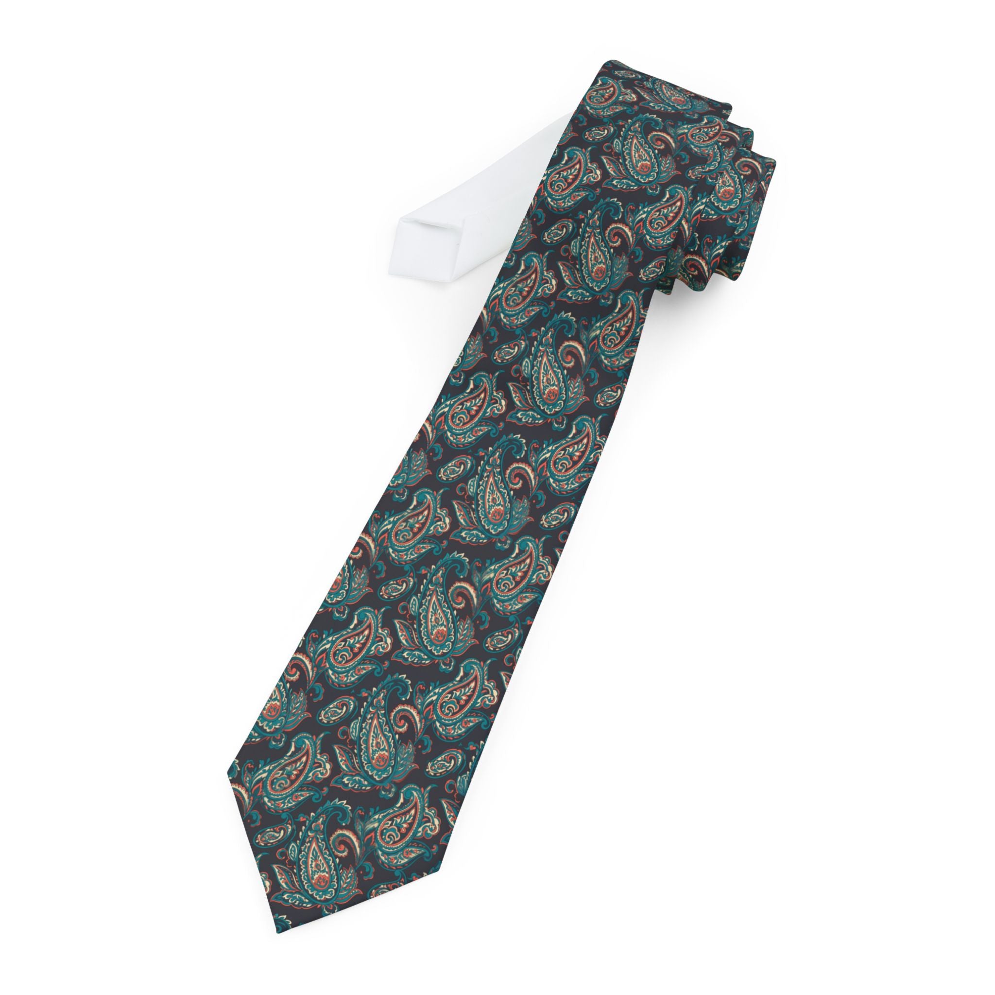 Brantome Talisman Tie - Teal Paisley Tide