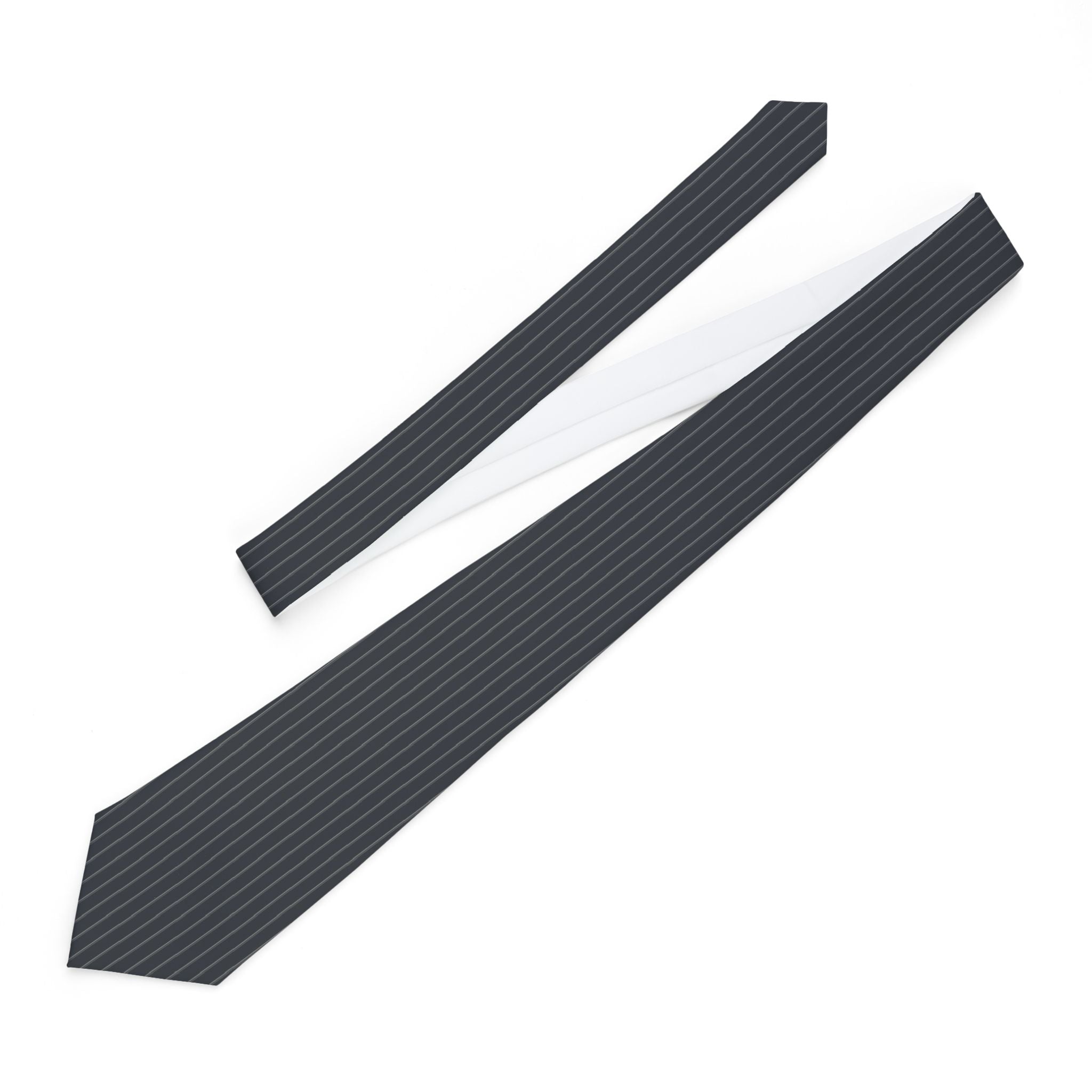 Excenex Talisman Tie - Charcoal Ivory Pinstripe