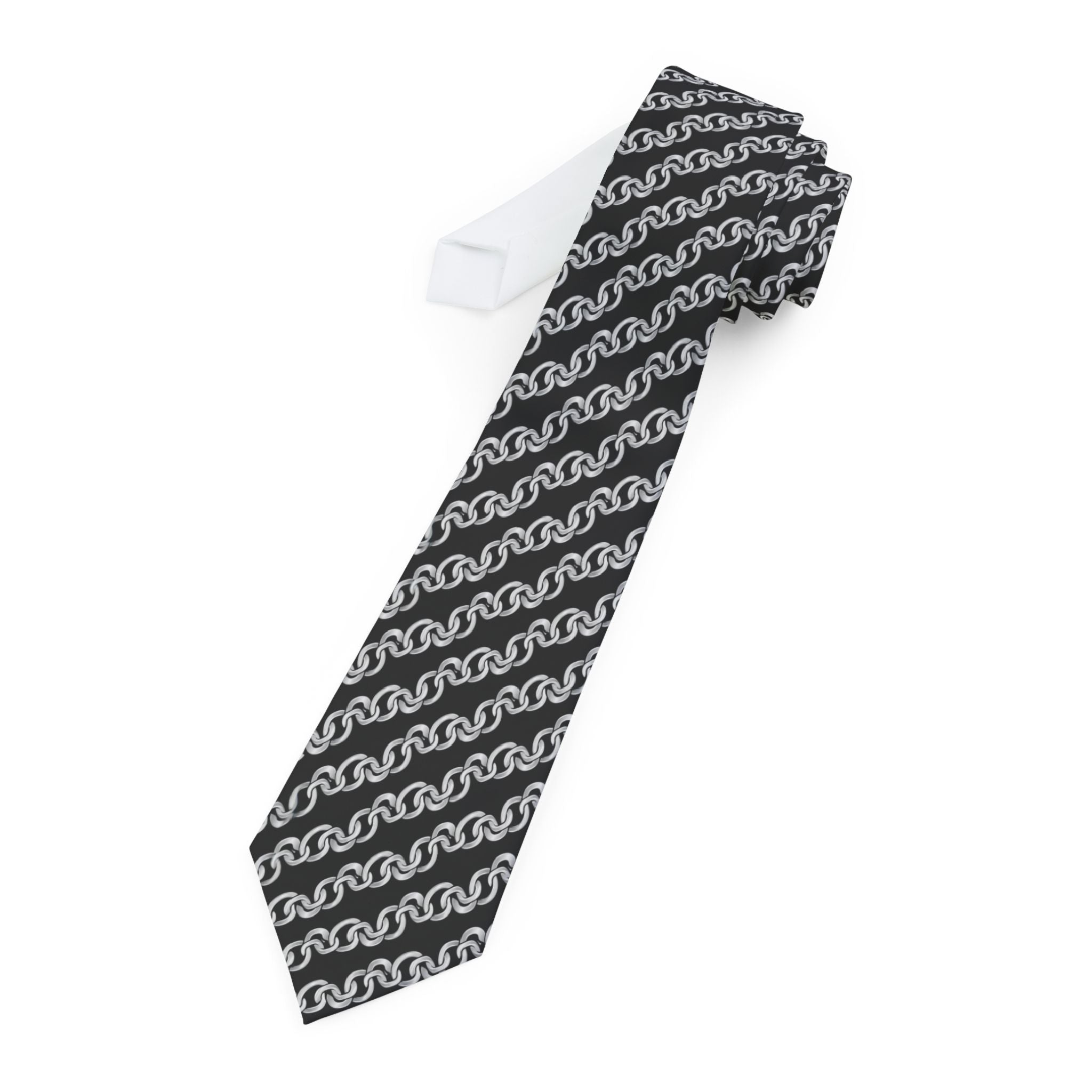 Vezere Talisman Tie - Silver Chain Noir