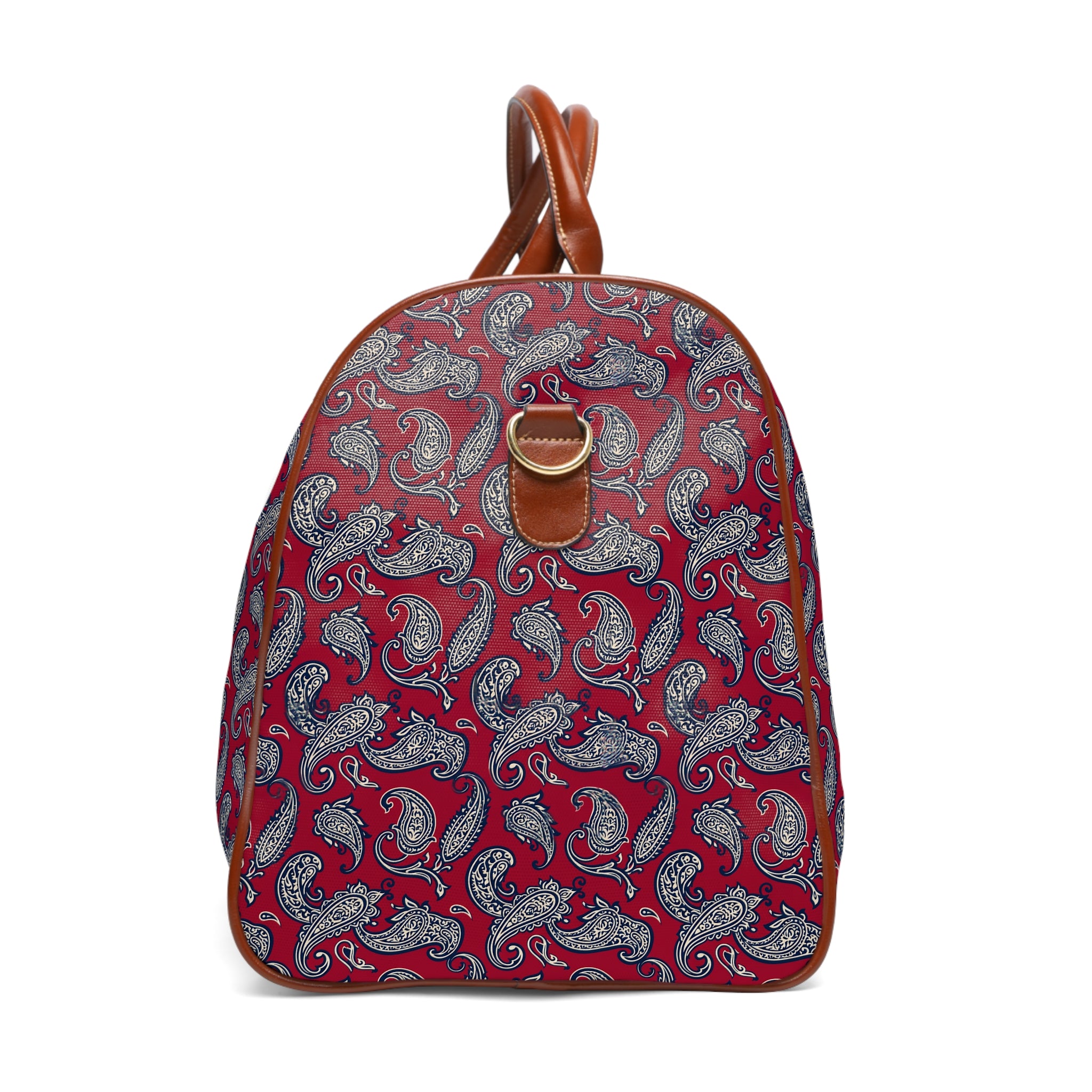 Seclin - Navy Paisley on Crimson Travel Bag