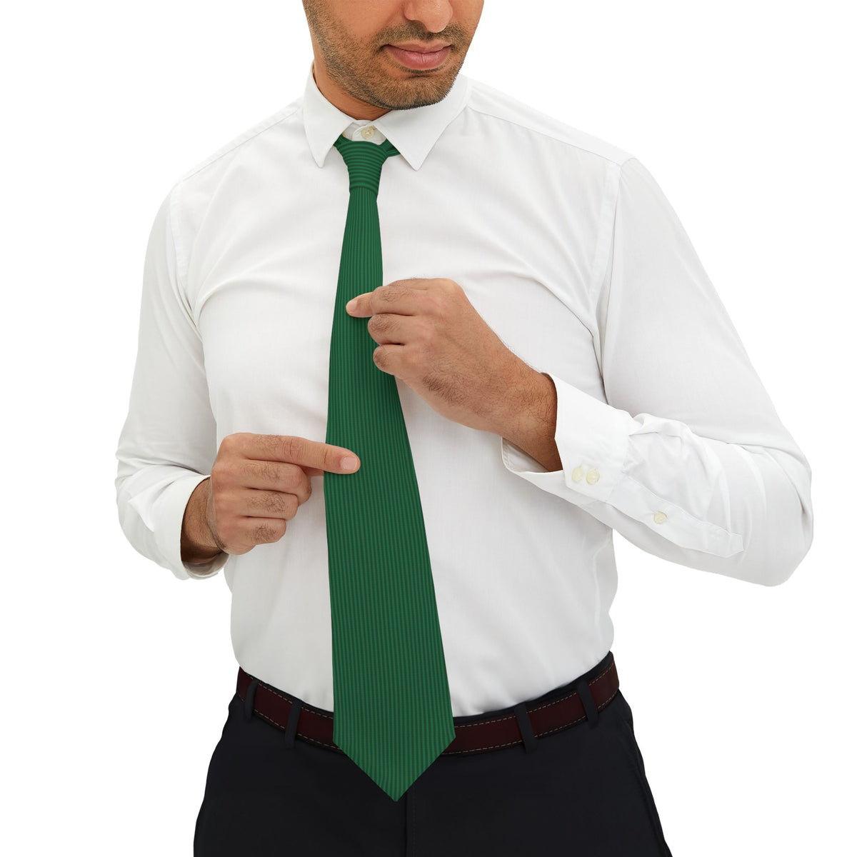 Aurigeno Talisman Tie - Emerald Knit Rib