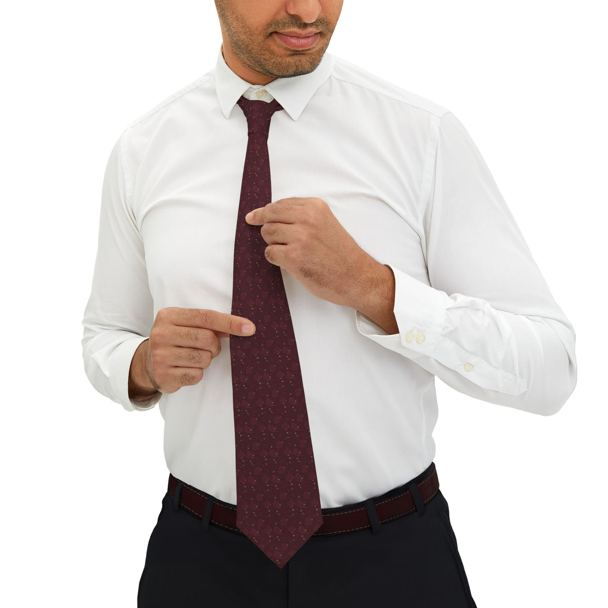 Gersau Talisman Tie - Starry Swirl Burgundy