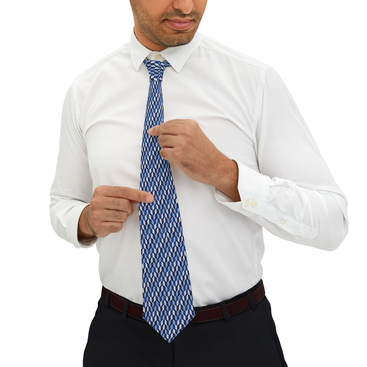 Marsvin Satin Edition - Navy & Sky Arrow Feather Tie