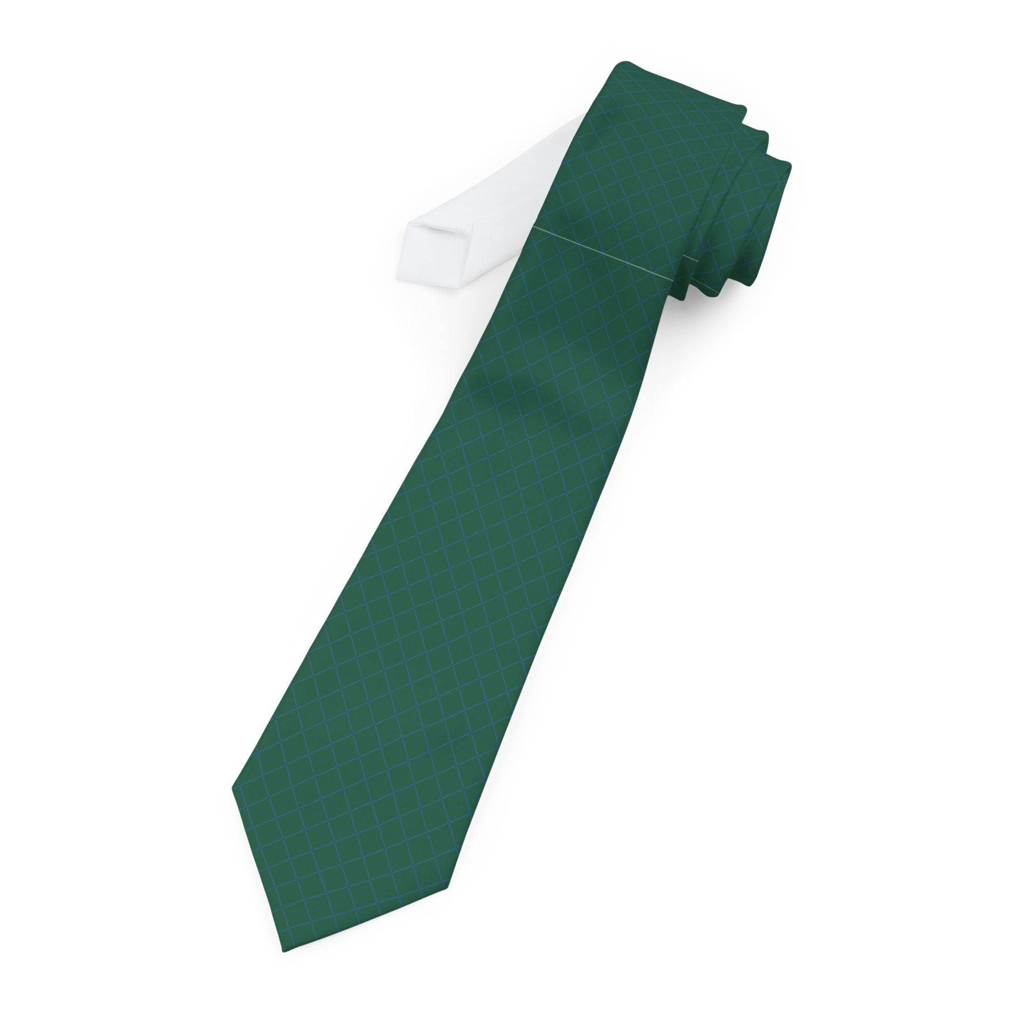 Quart Talisman Tie - Emerald Blue Vine Trellis