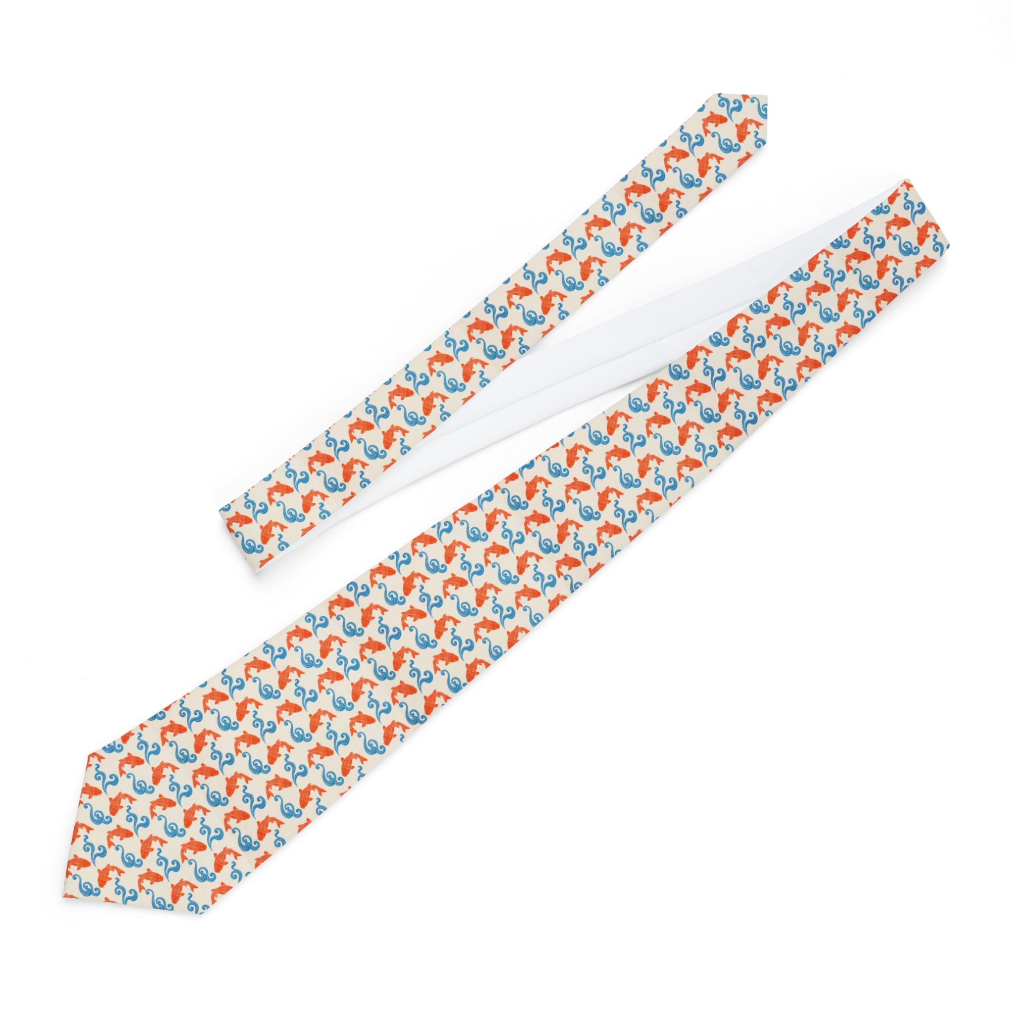 Corgeno Talisman Tie - Koi Wave Cream