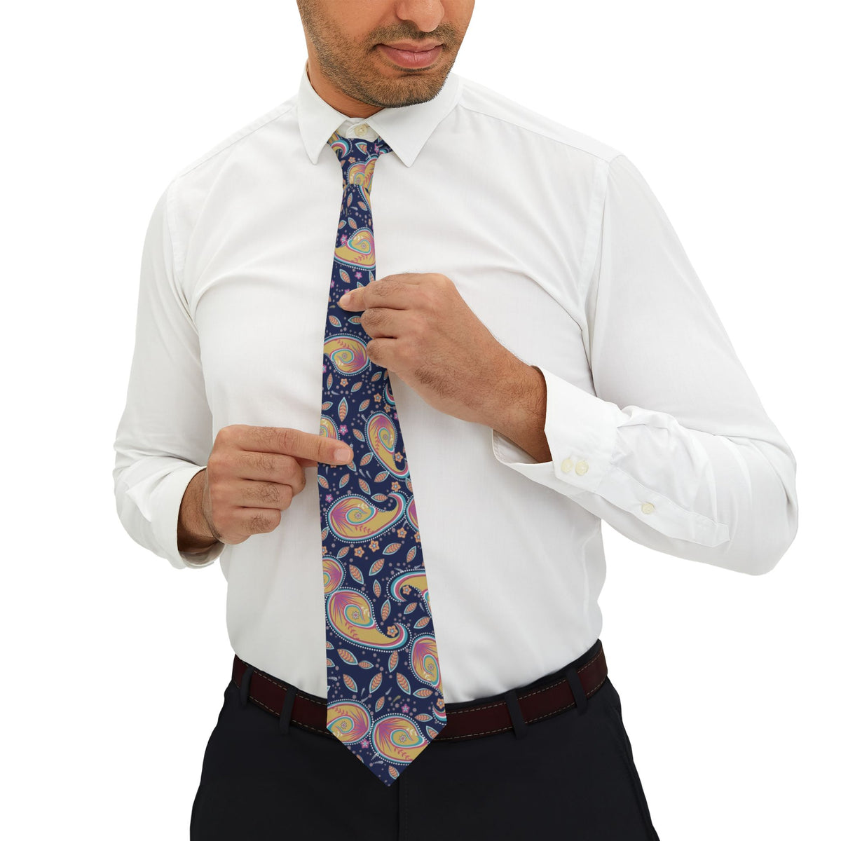 Zichy Satin Edition - Midnight & Rose Fern Paisley Tie