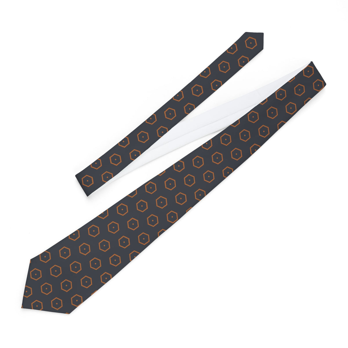Lichtensteig Talisman Tie - Charcoal Copper Hex Outline