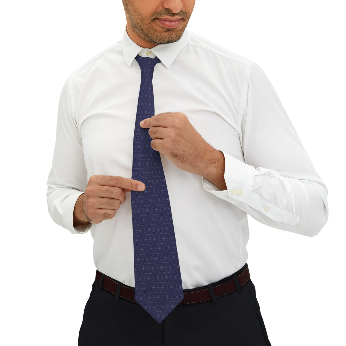 Oppede Talisman Tie - Asanoha Star Indigo