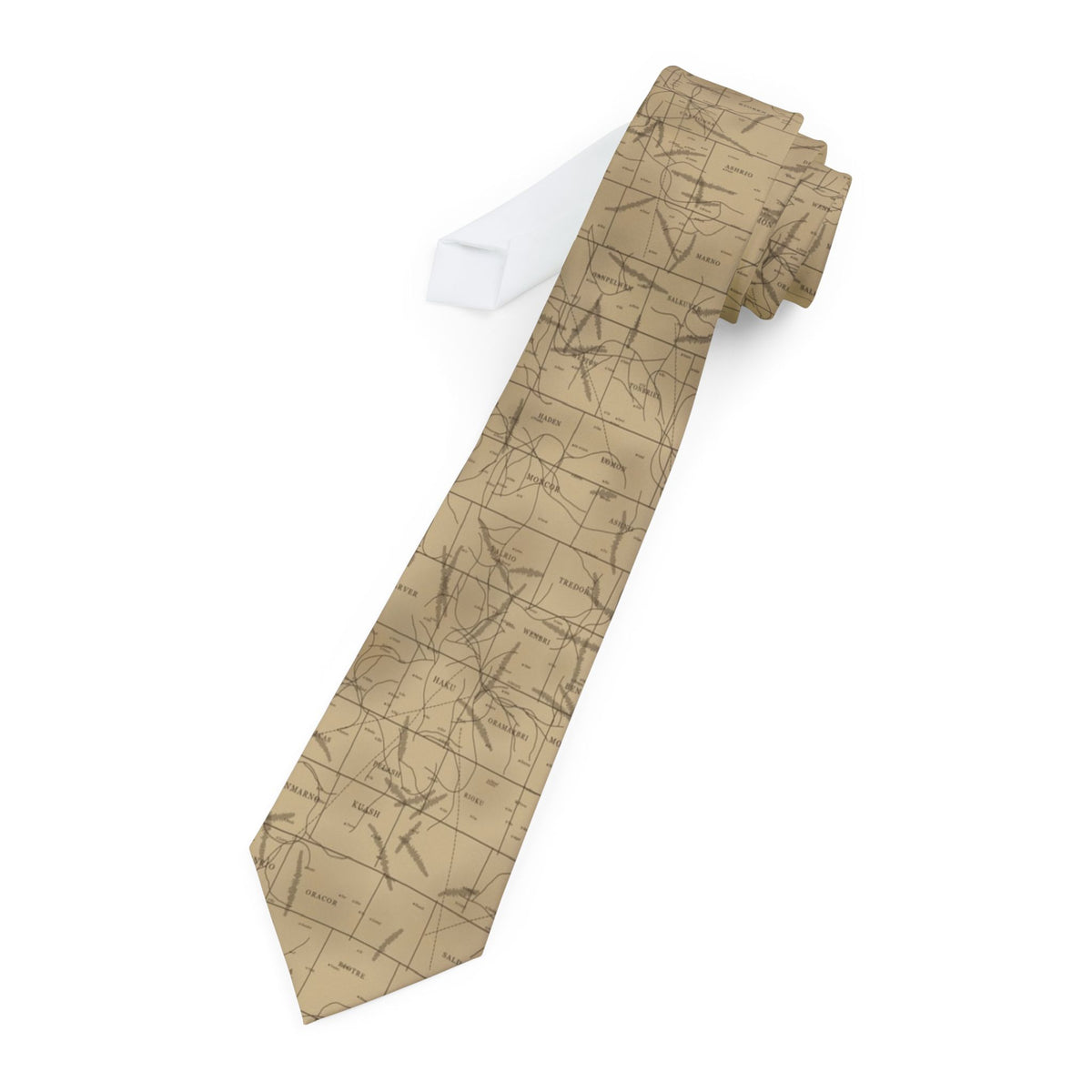 Brockenhuus Satin Edition - Sepia & Brown Vintage Map Tie