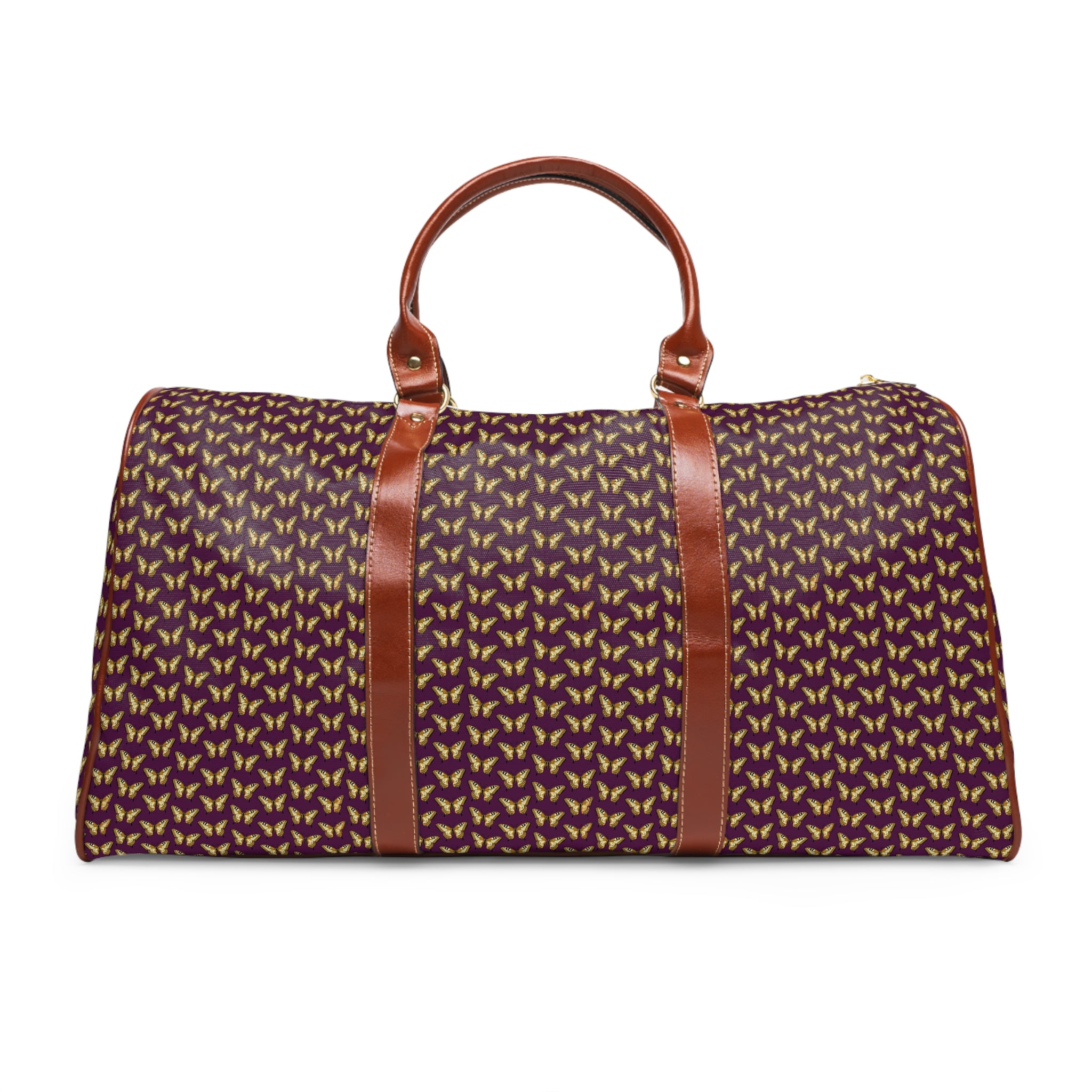 Manosque - Gold Swallowtail Plum Travel Bag