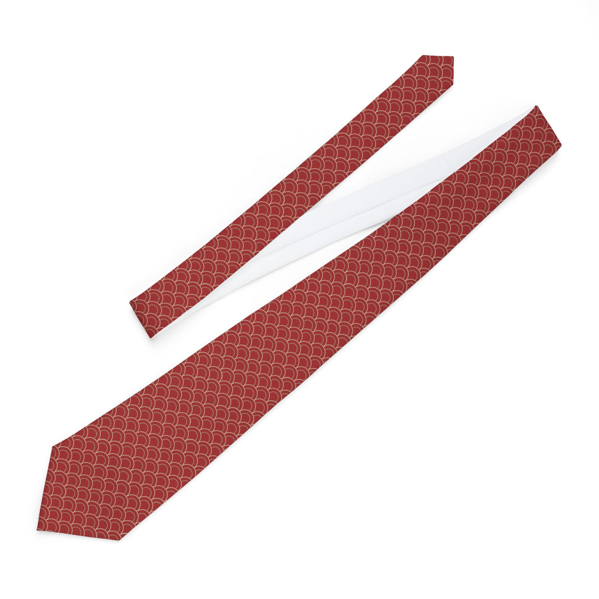 Arnad Talisman Tie - Red Beige Scallop