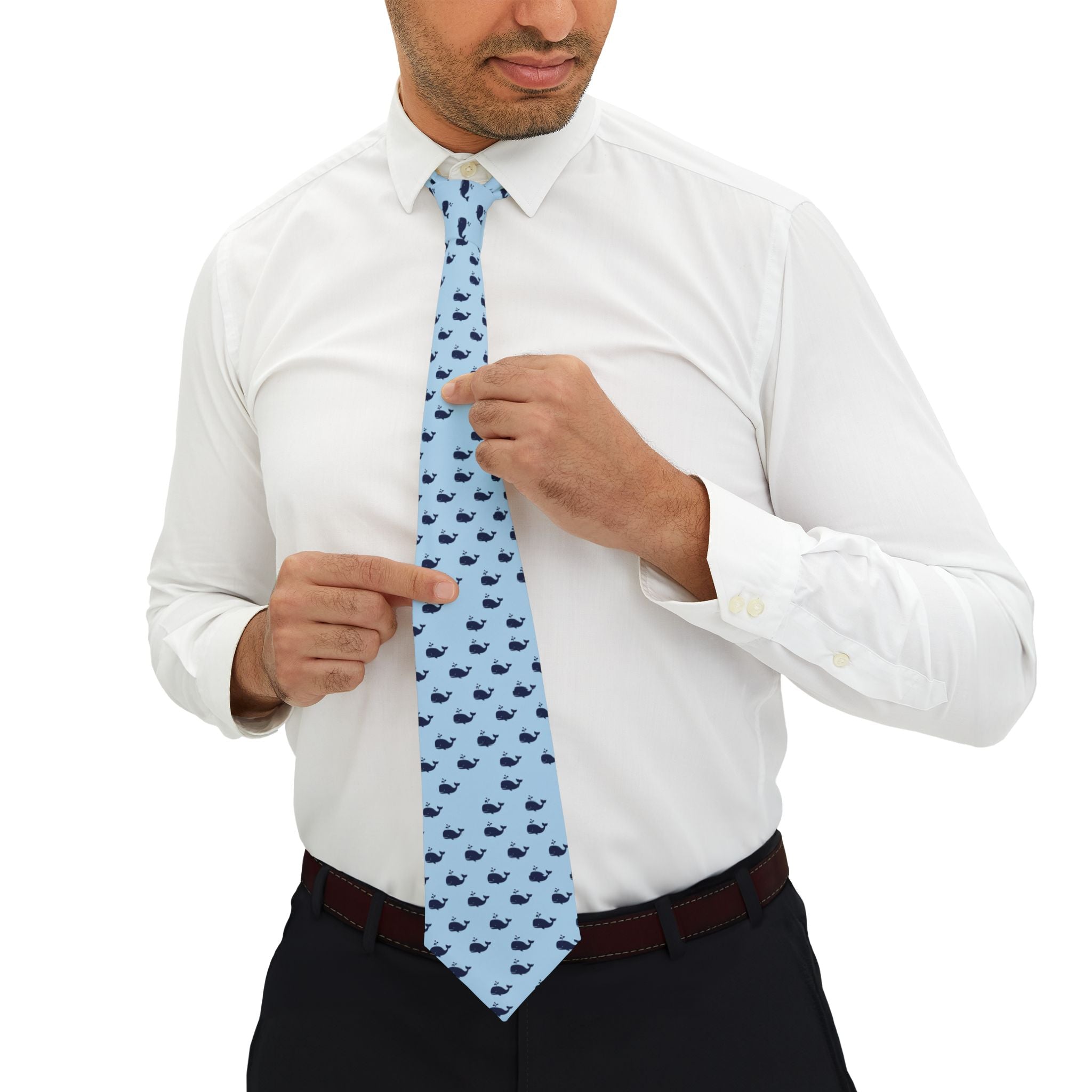 Cerro Talisman Tie - Navy Whale Sky