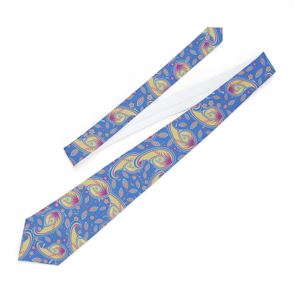 Zichy Satin Edition - Cornflower & Lemon Fern Paisley Tie