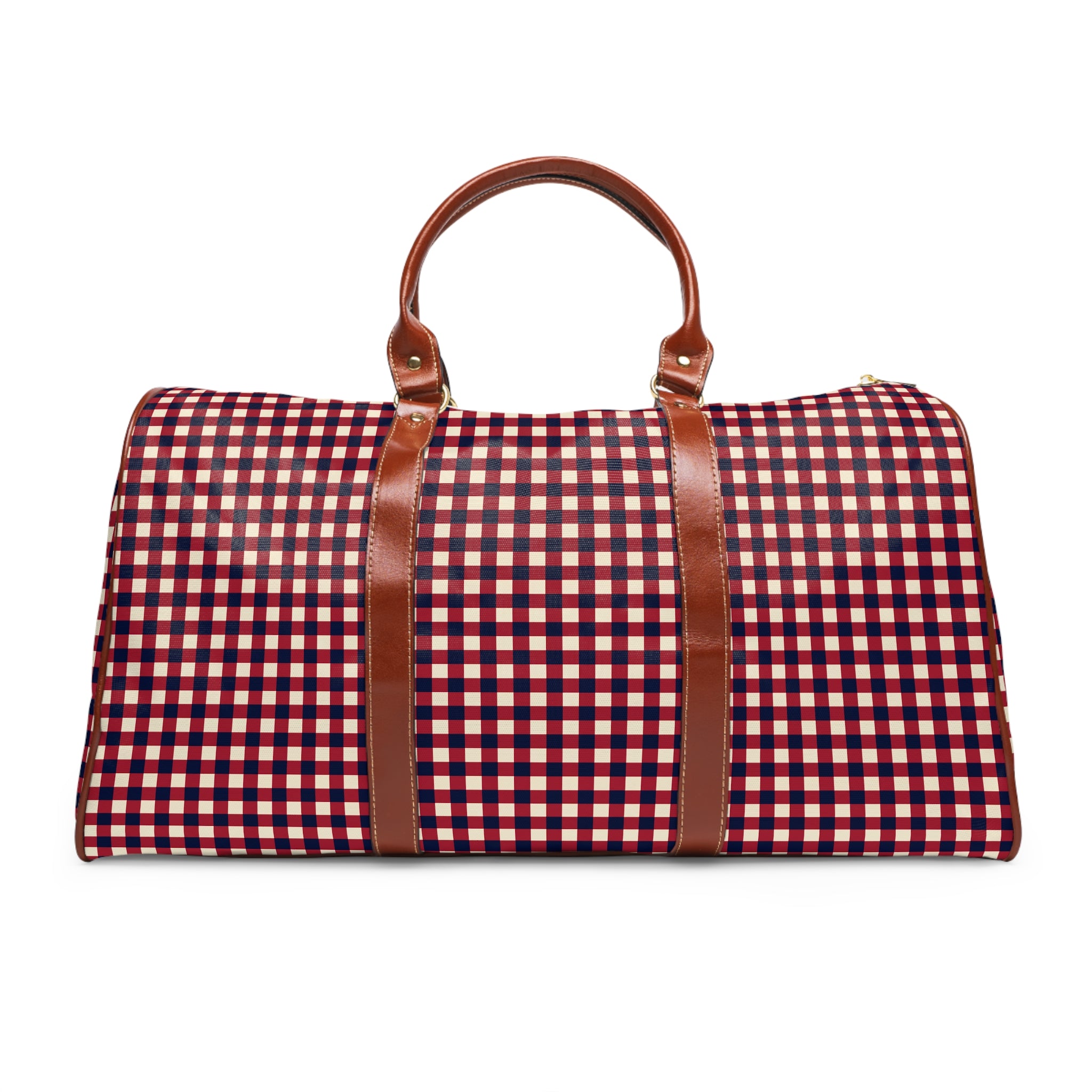 Harfleur - Navy Red Gingham Check Travel Bag