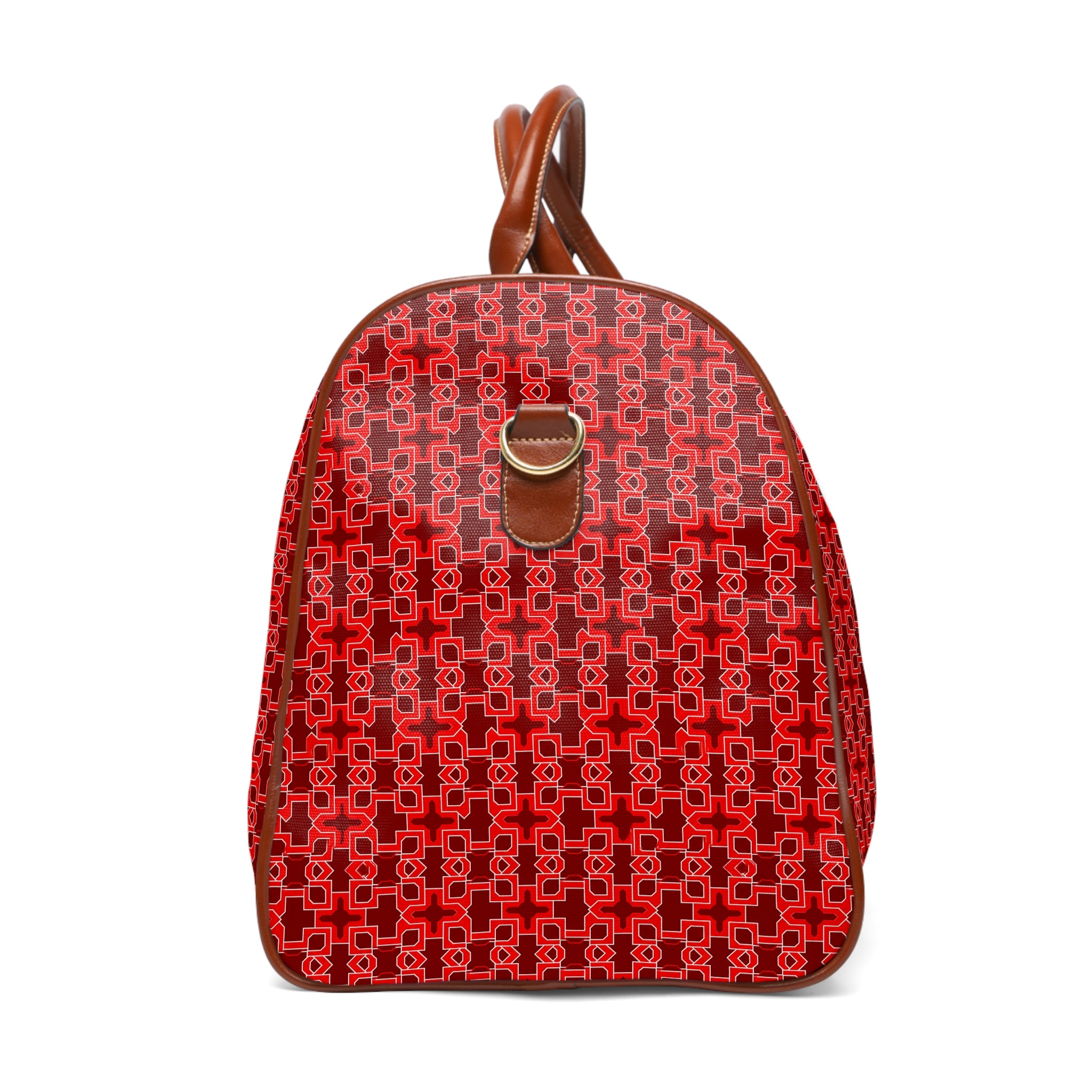 Meyssac - Scarlet Geometric Lattice Travel Bag