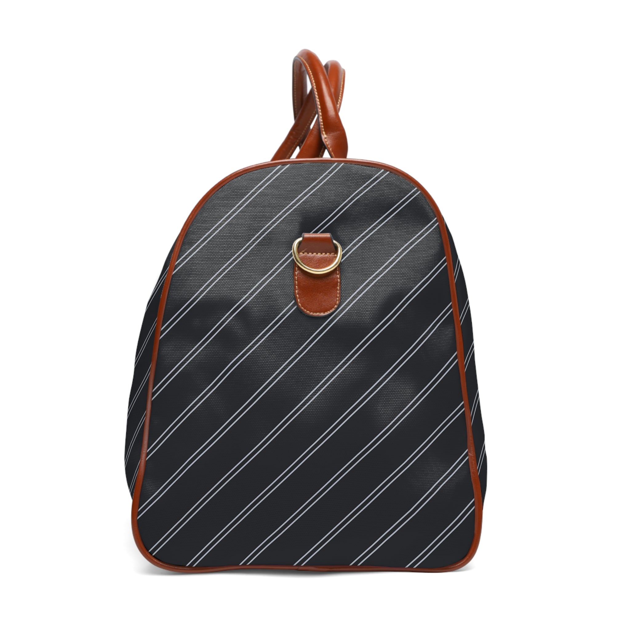 Guillaumes - Charcoal Silver Twin Stripe Travel Bag