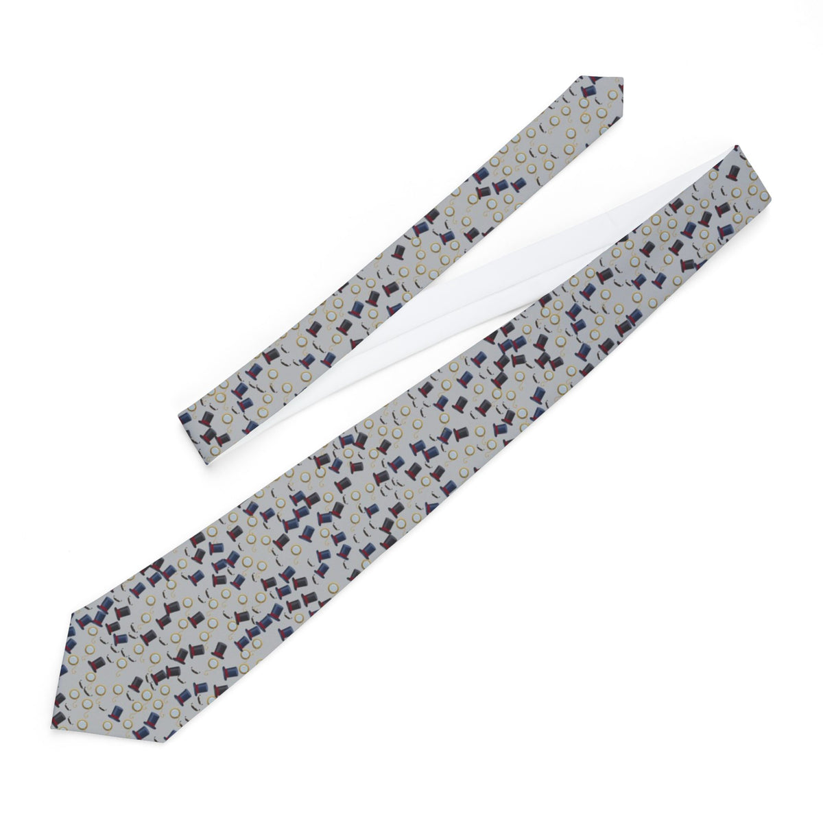 Zbaraski Satin Edition - Silver Grey Monocle & Top Hat Tie