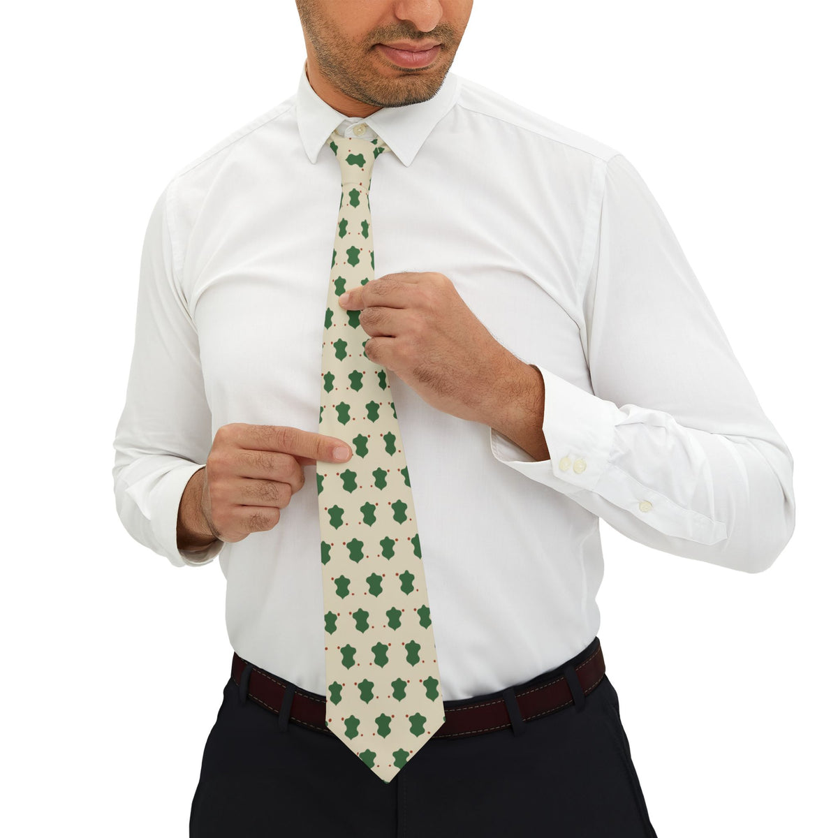 Wolhusen Talisman Tie - Leaf Cutout Olive