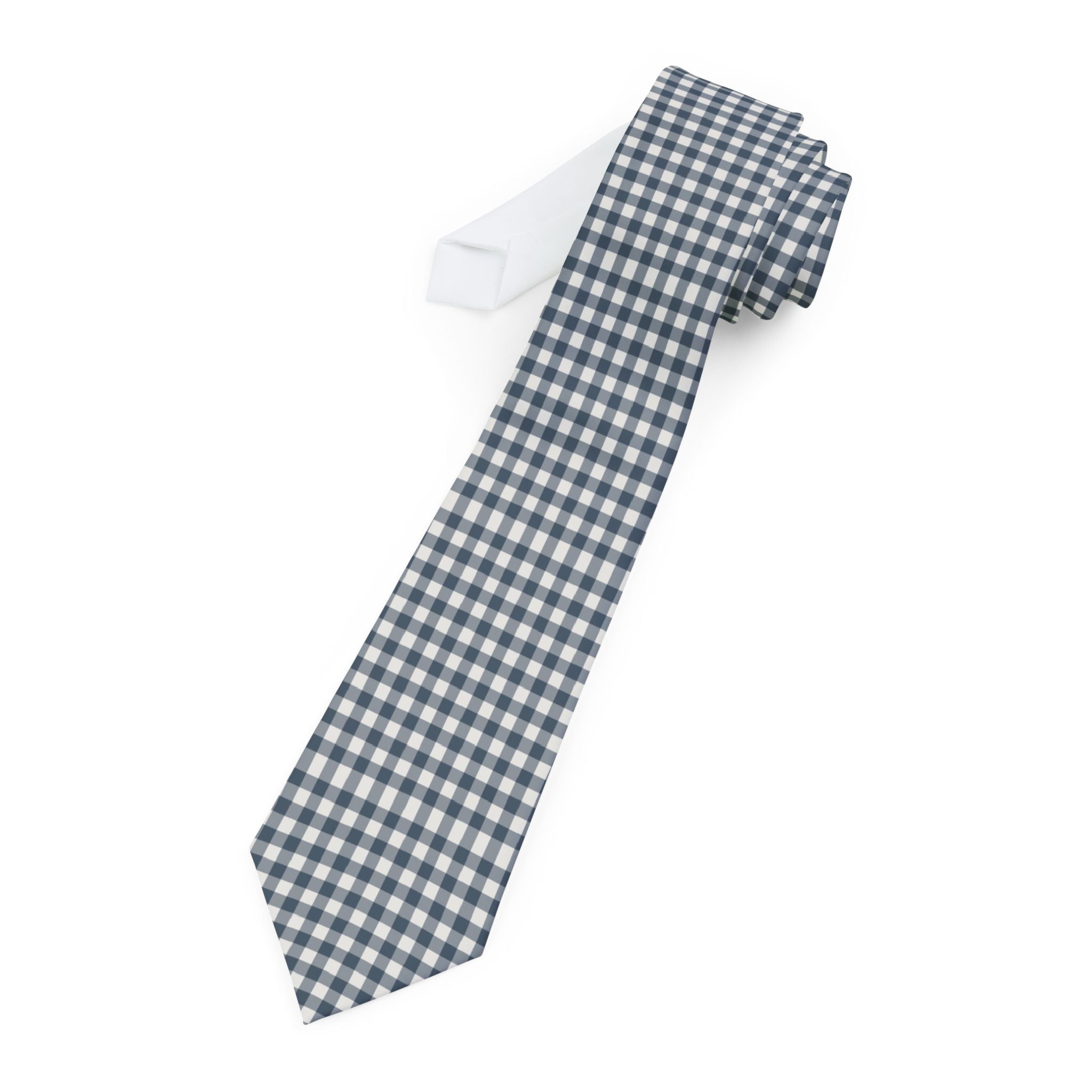 Omegna Talisman Tie - Gray White Gingham