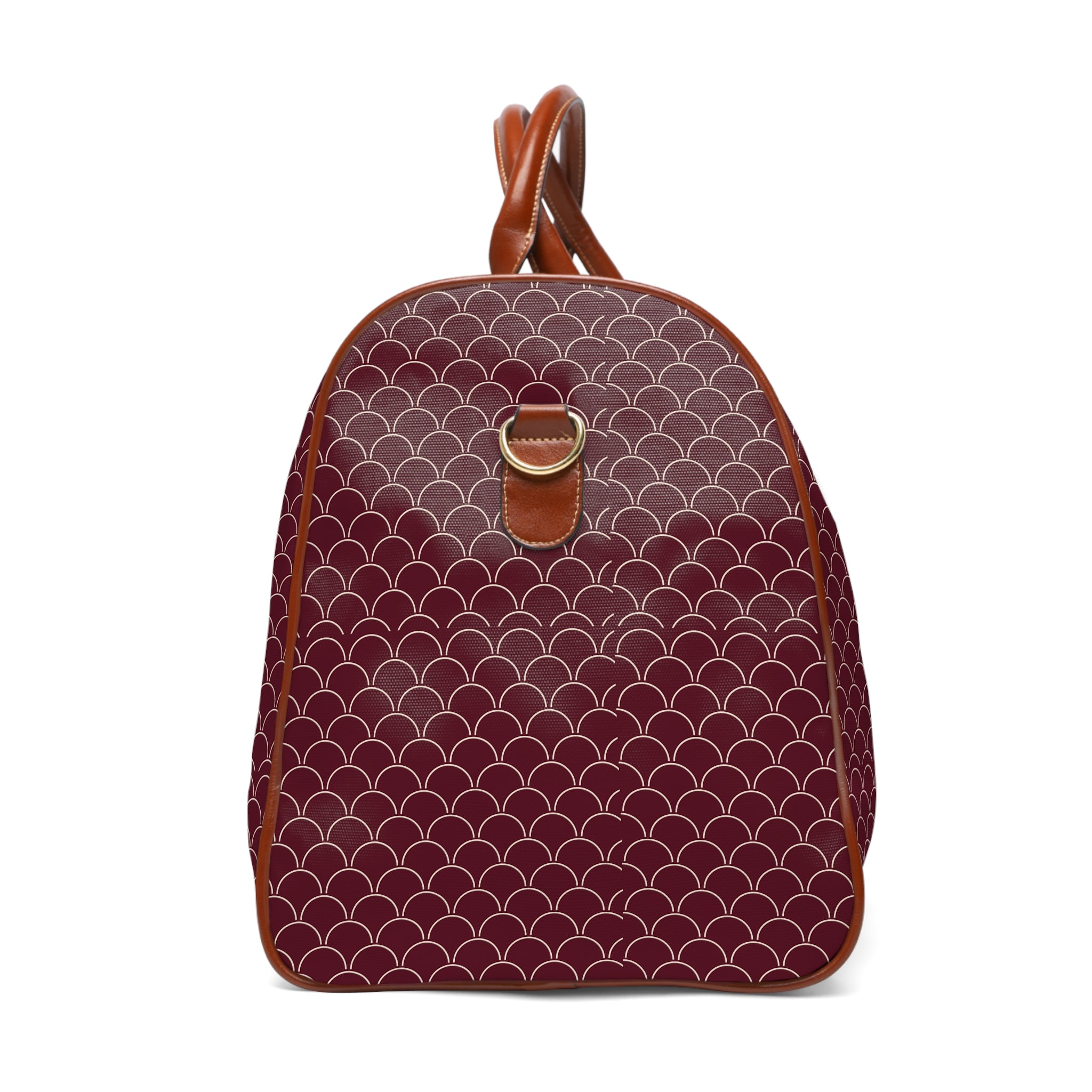 Faucon - Burgundy Cream Scallop Crest Travel Bag
