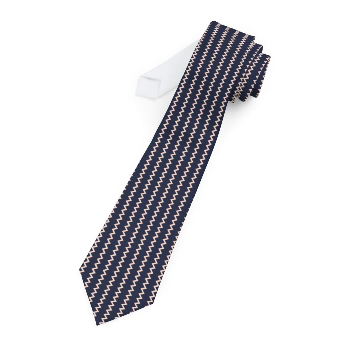 Sture Satin Edition - Navy & White Ric-Rac Stripe Tie