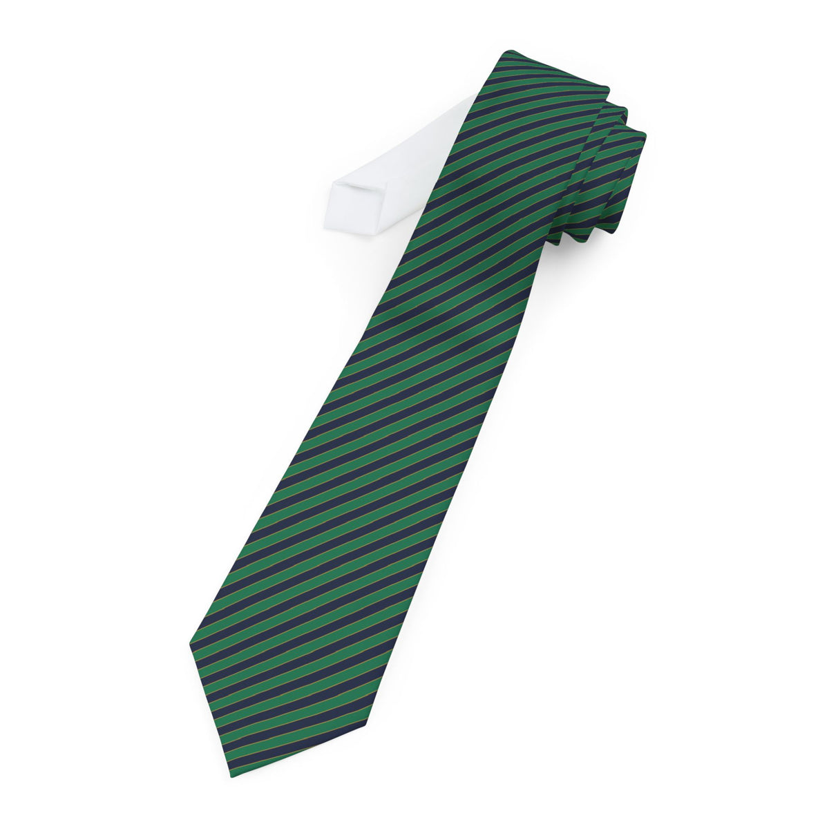 Brione Talisman Tie - Emerald Navy Repp Stripe