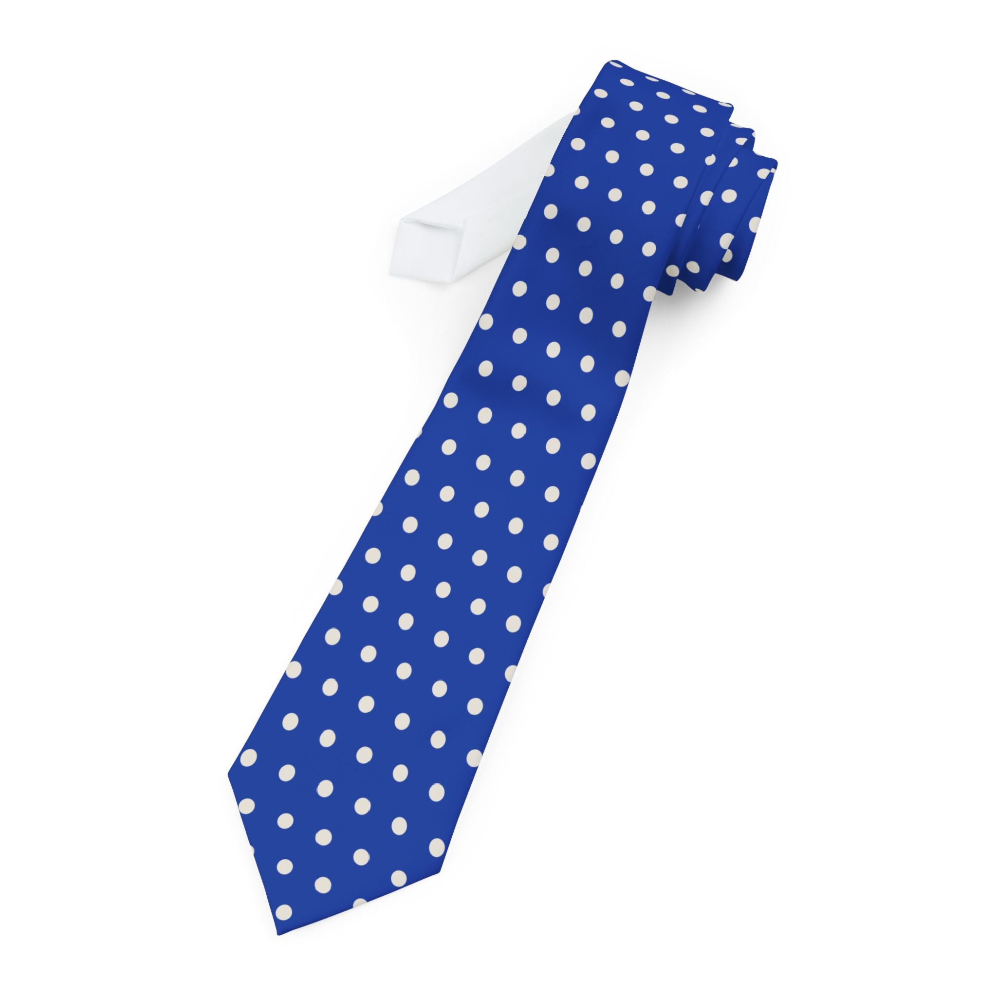 Tivoli Talisman Tie - Royal Blue Ivory Polka Dot