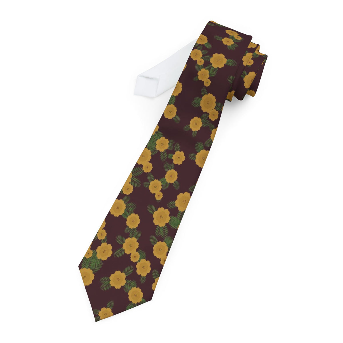Gassion Satin Edition - Burgundy & Gold Floral Tie