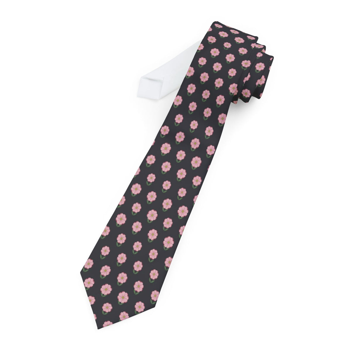 Rosenstolpe Satin Edition - Charcoal & Pink Dogwood Blossom Tie