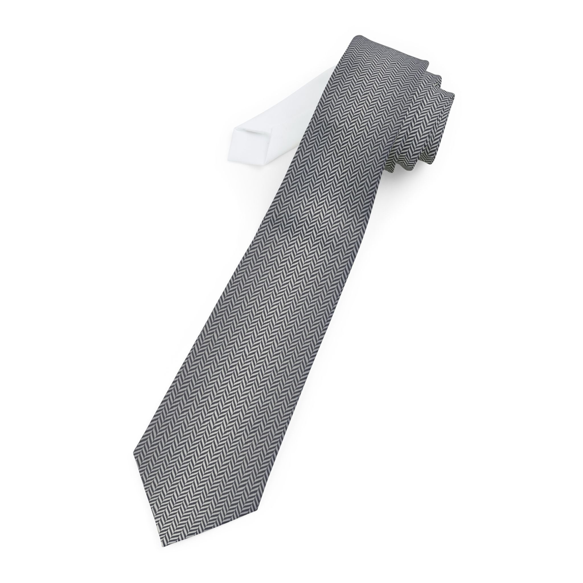 Ombremont Talisman Tie - Silver Herringbone Mist