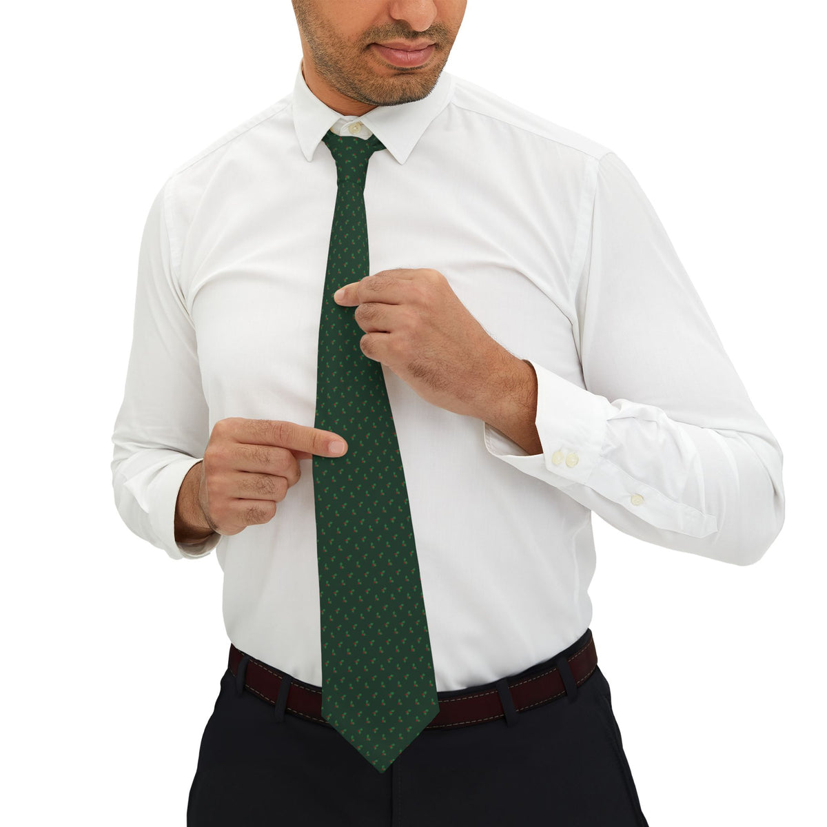 Yvorne Talisman Tie - Holly Berry Sprigs