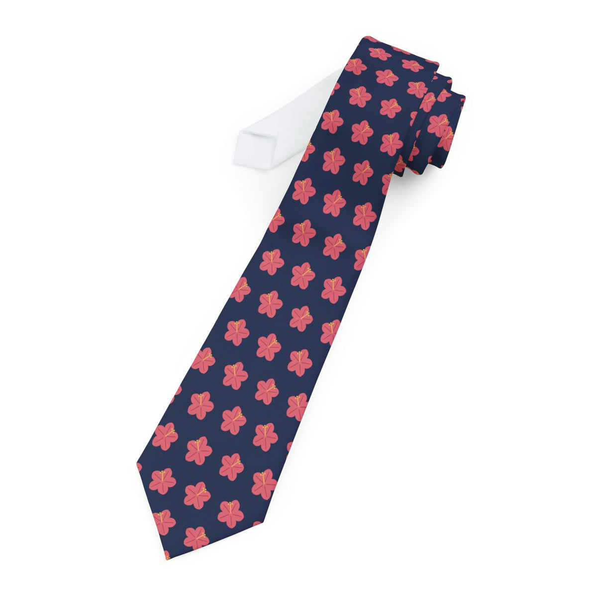 Rapperswil Talisman Tie - Navy Coral Hibiscus Bloom
