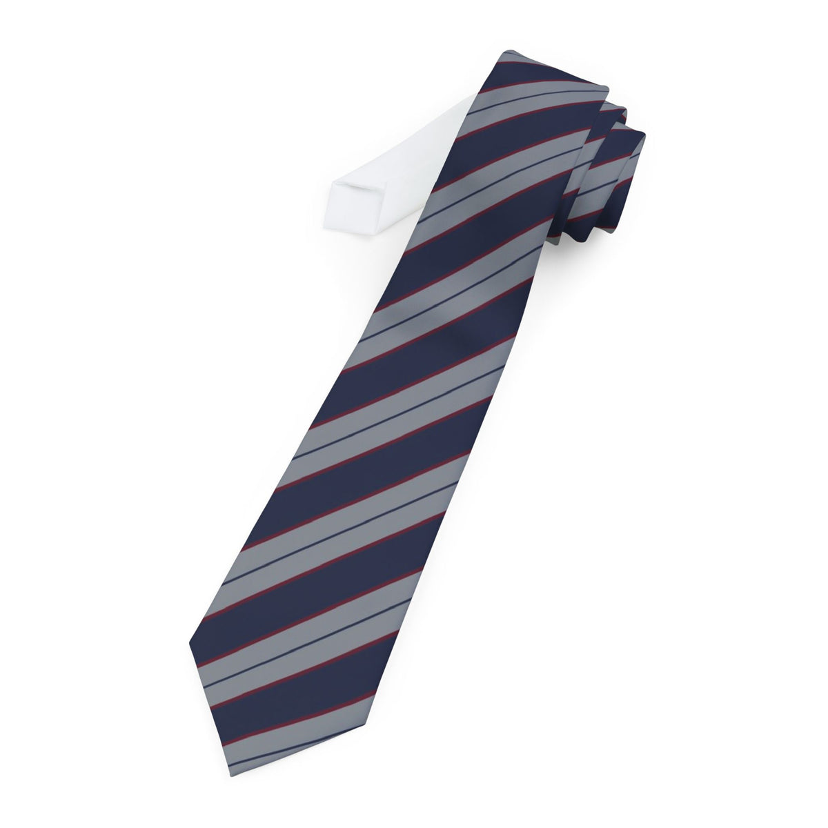 Villeroy Satin Edition - Navy & Silver Grey Regimental Stripe Tie