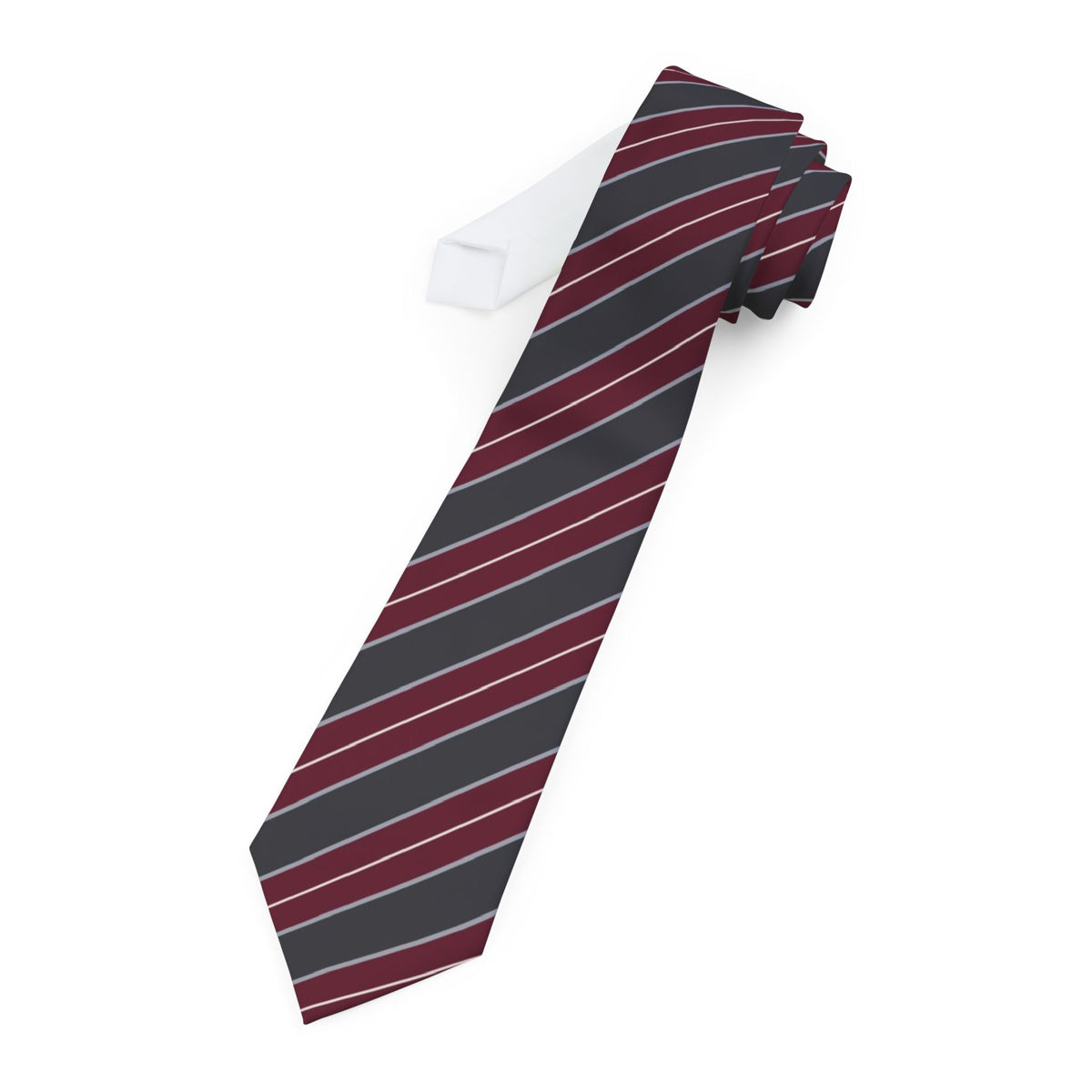 Villeroy Satin Edition - Charcoal & Burgundy Regimental Stripe Tie
