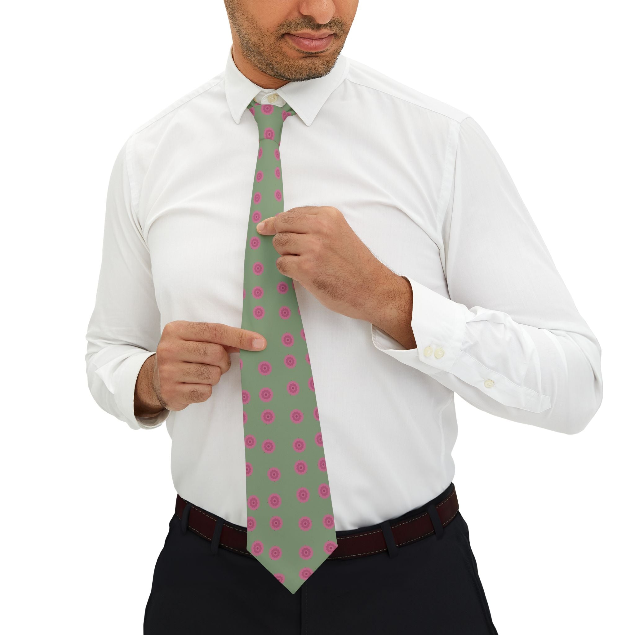 Bogno Talisman Tie - Pink Peony Sage