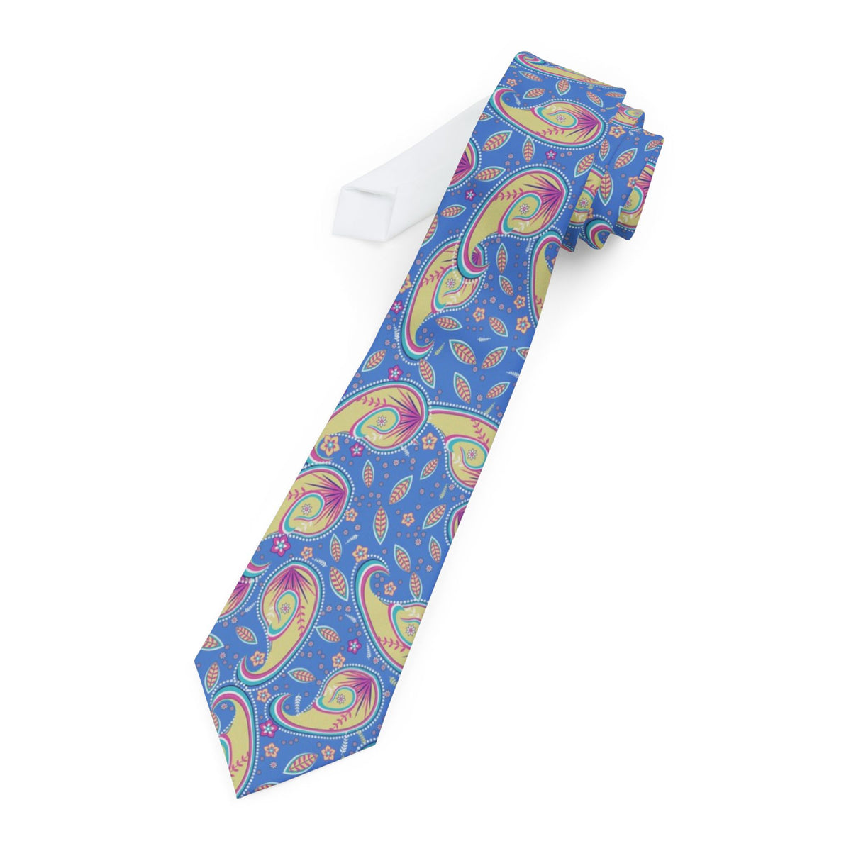 Zichy Satin Edition - Cornflower & Lemon Fern Paisley Tie