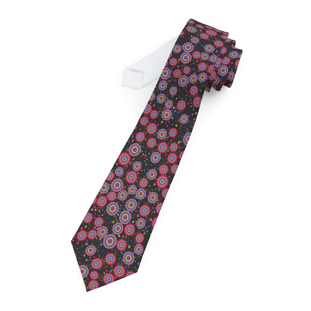 Hardenberg Satin Edition - Black Multicolor Matyo Rose Tie