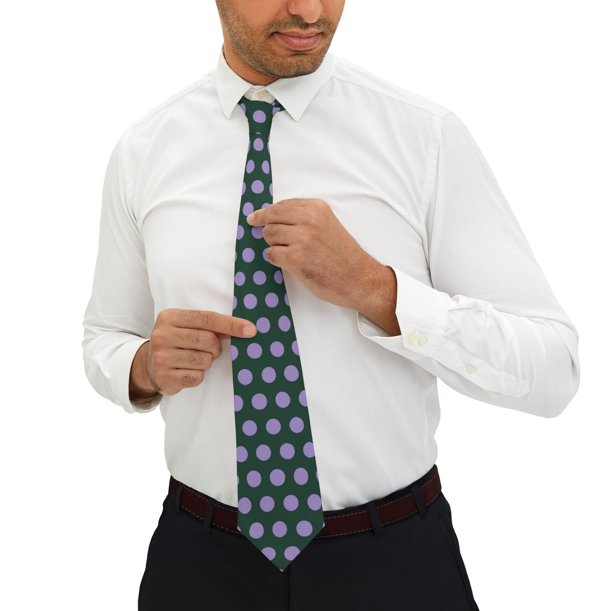 Rehetobel Talisman Tie - Forest Lavender Giant Dot