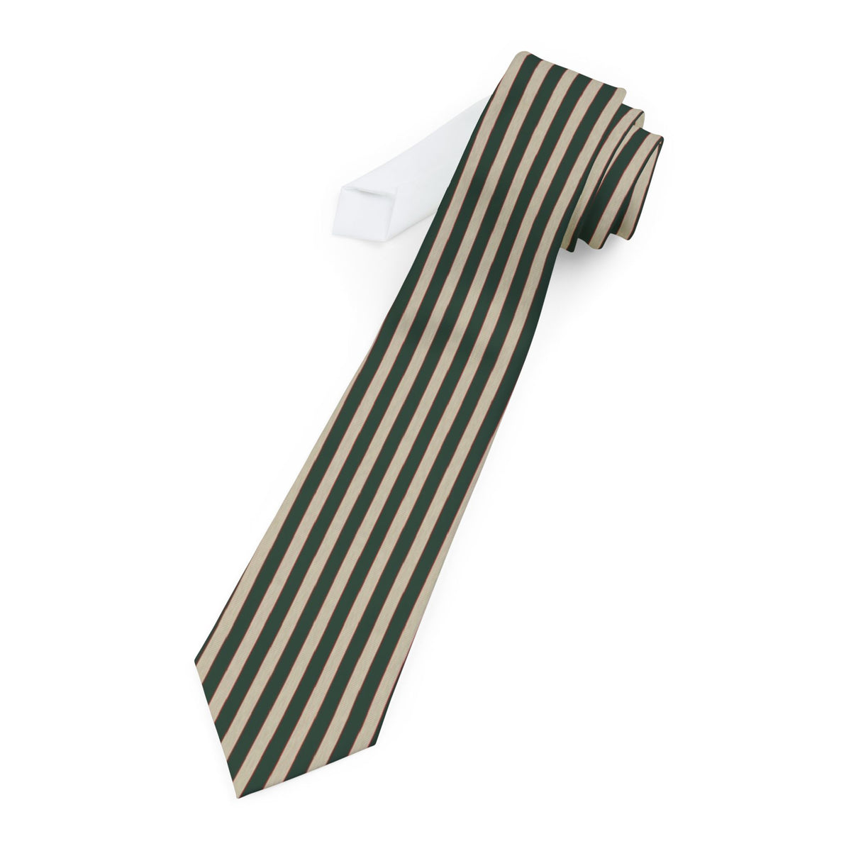 Beck-Friis Satin Edition - Forest & Cream Grosgrain Stripe Tie