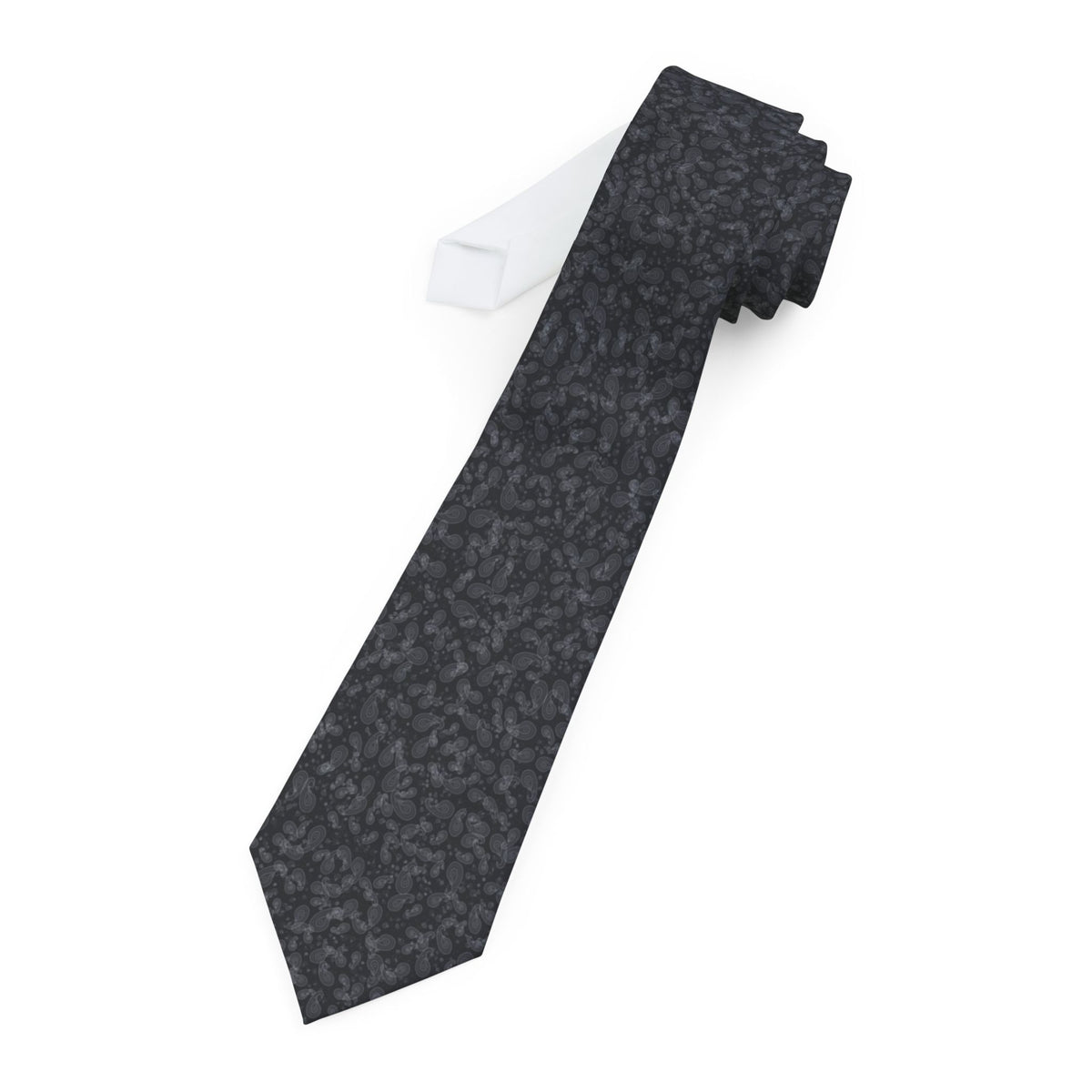 Aragon Satin Edition - Silver & Black Paisley Tie