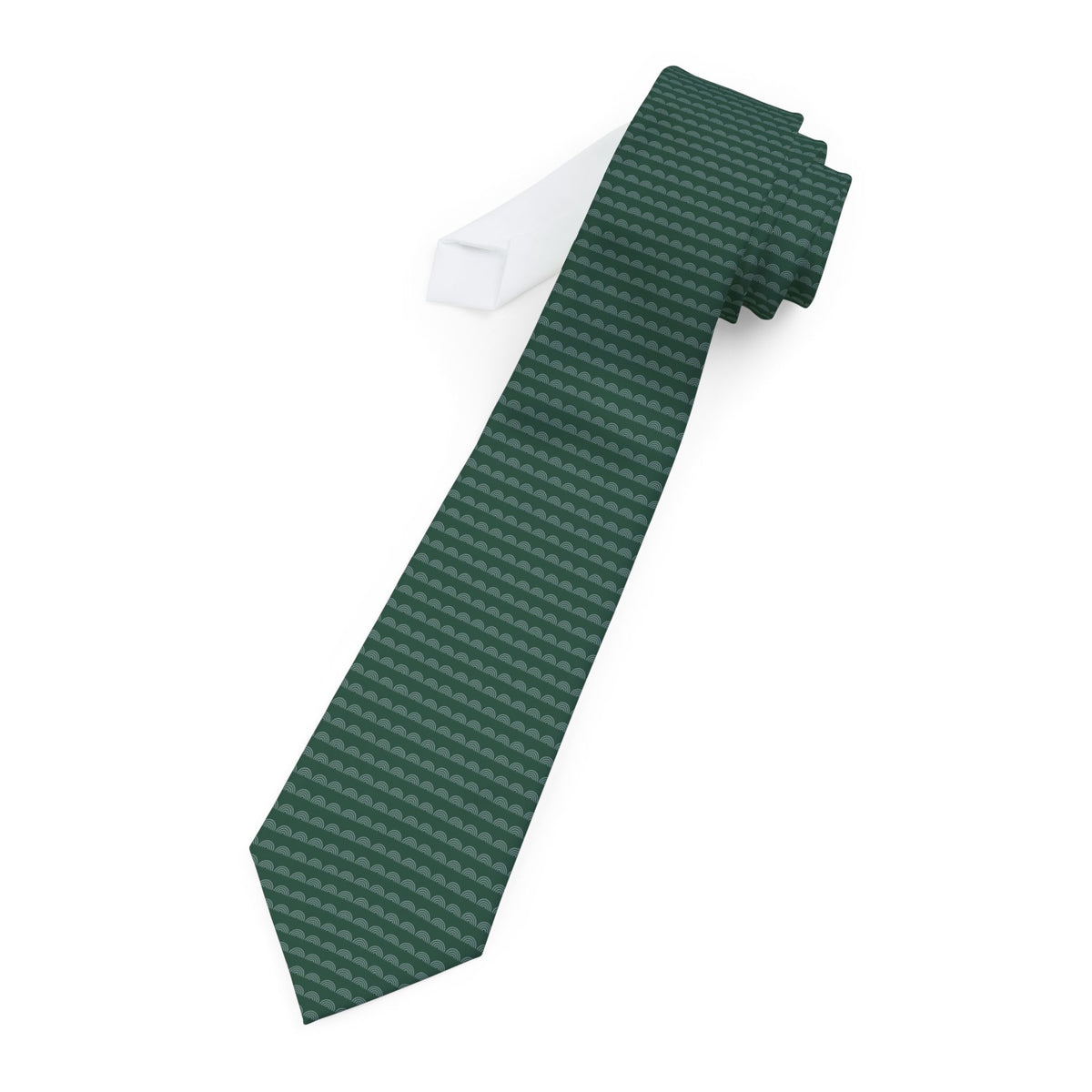 Flawil Talisman Tie - Forest Silver Arc Waves