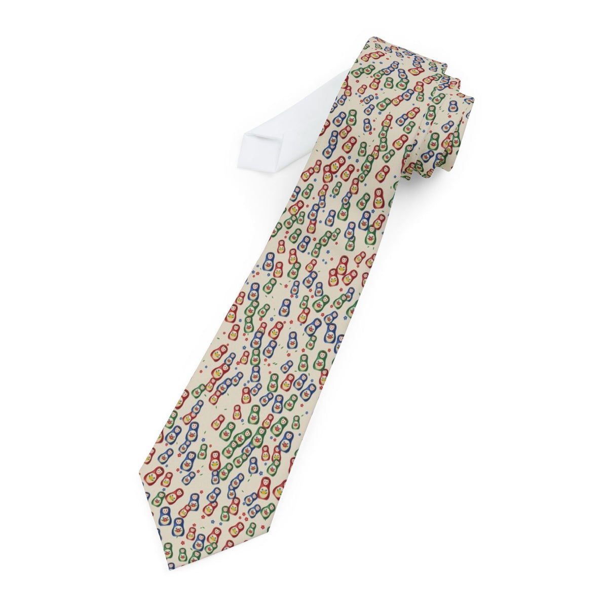 Koniecpolski Satin Edition - Cream Matryoshka Doll Tie