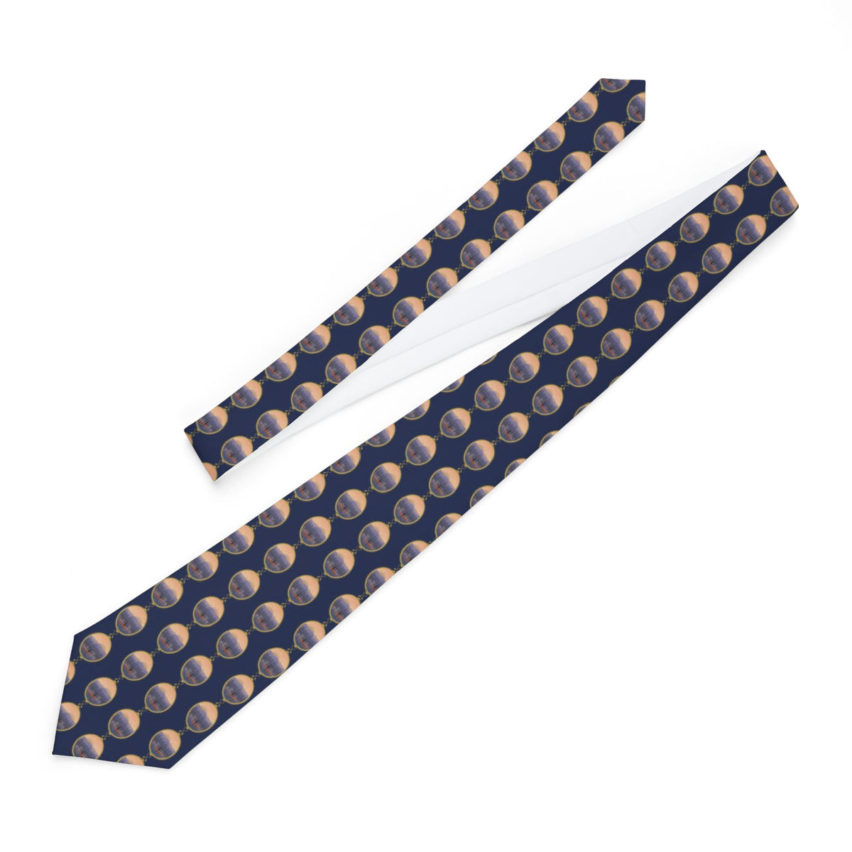 Forgach Satin Edition - Navy & Peach Canoe Tie – view 2