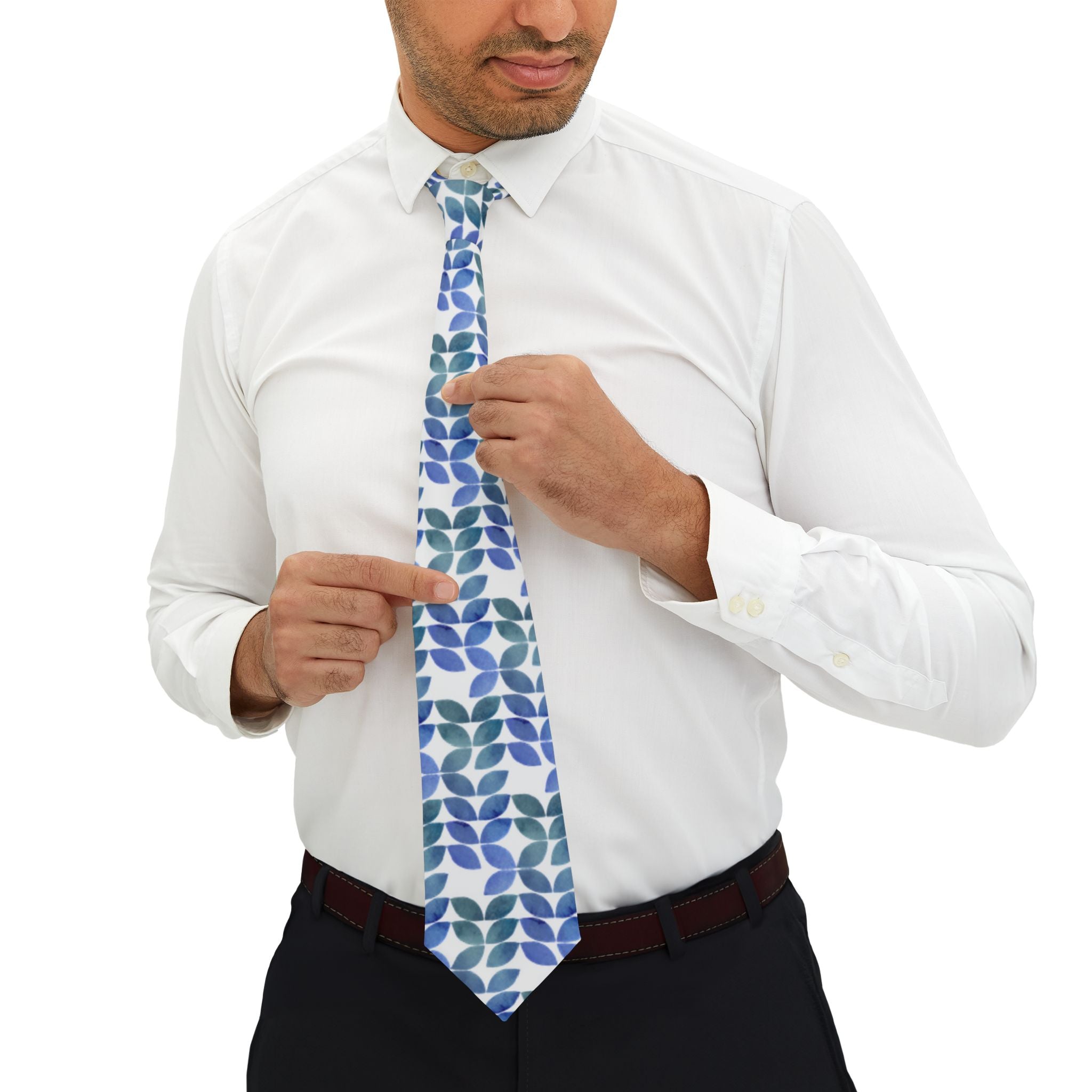Nájera Talisman Tie - Blue Petal Mosaic