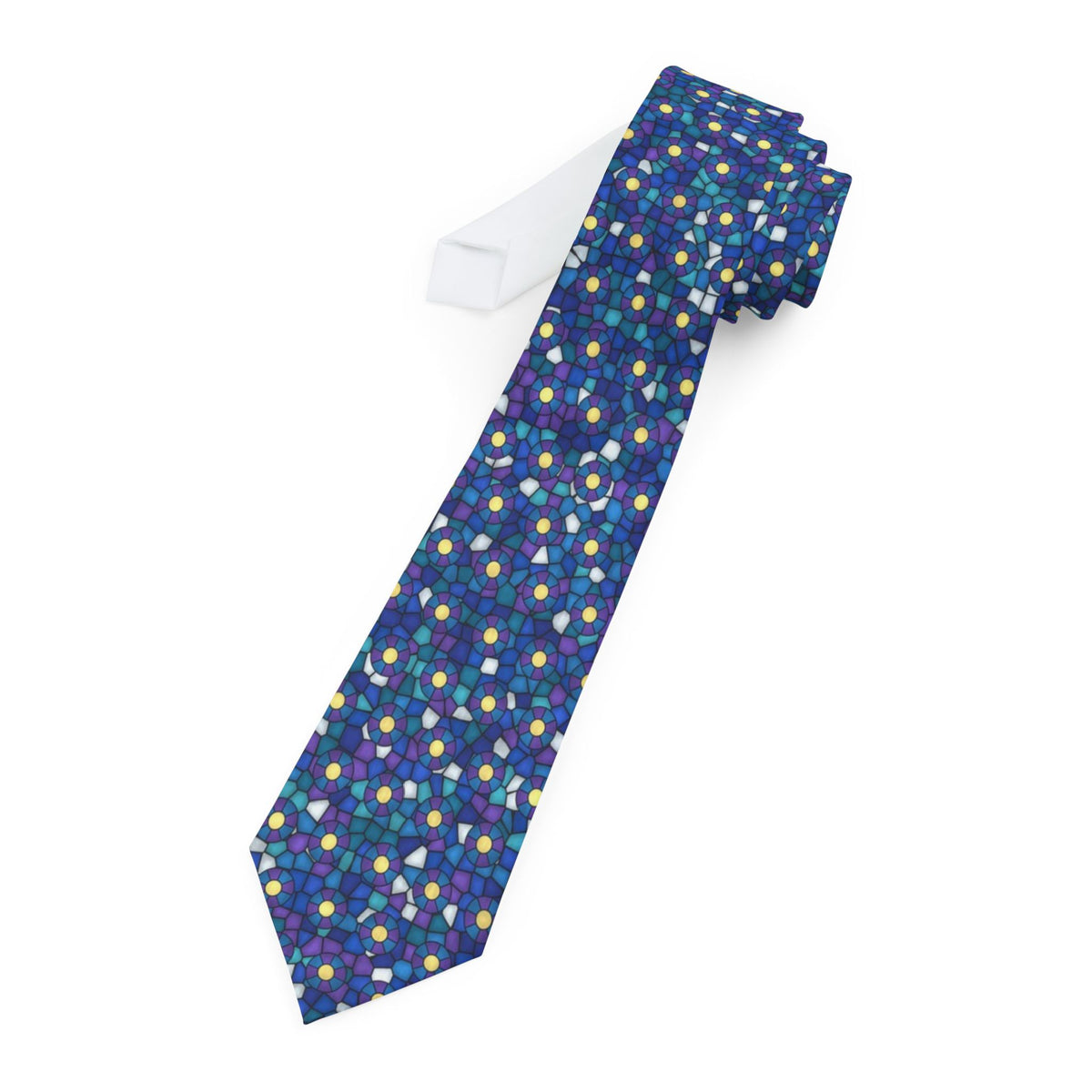 Krabbe Satin Edition - Cobalt & Turquoise Stained Glass Tie