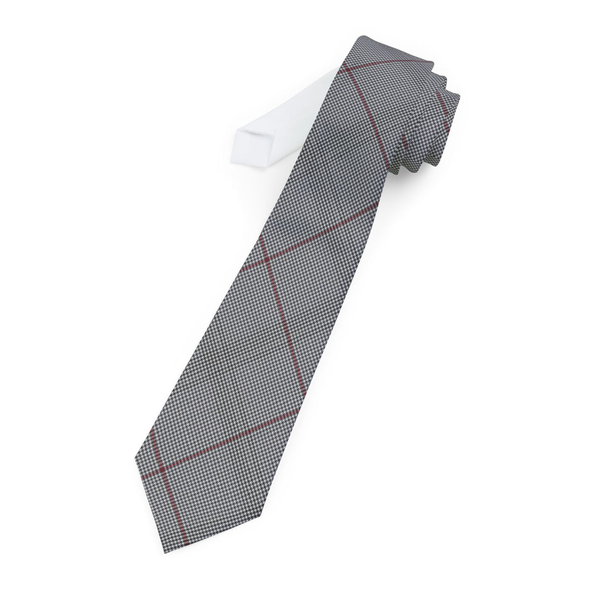 Urquhart Satin Edition - Charcoal & Red Glen Check Tie