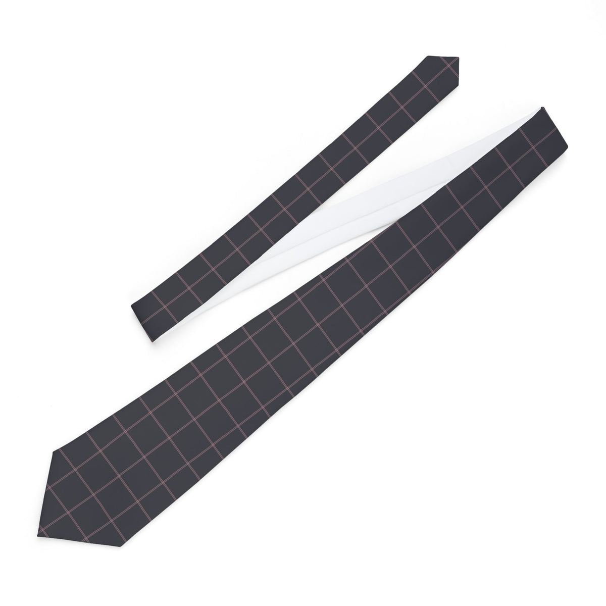 Ronco Talisman Tie - Charcoal Blush Double Windowpane